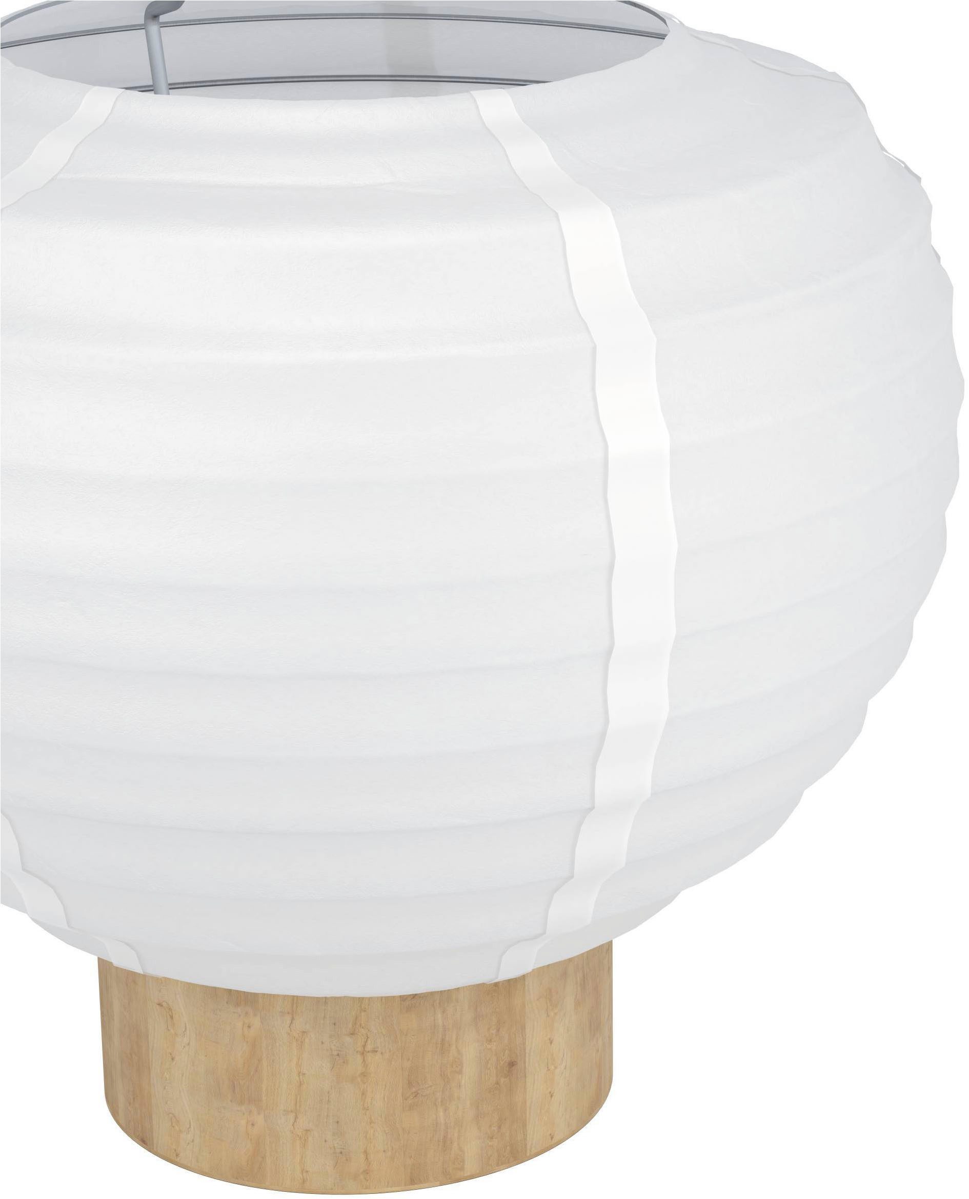 EGLO Tischleuchte Summerhill Nachttischlampe, 1fach, Japan-Stil, Holz, Papier, Weiß, E27, Ein-/Ausschalter, ohne Leuchtmittel, Tischleuchte - H20 x Ø22,5 cm - b – Bild 4 von 5