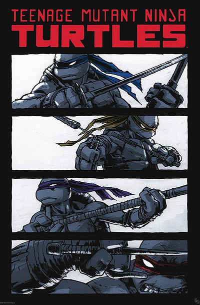 GB eye Poster Teenage Mutant Ninja Turtles Comics black & white 61 x 91,5 cm