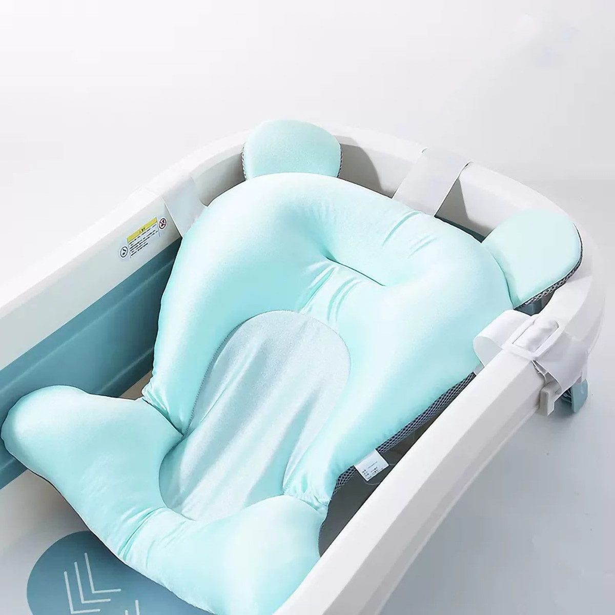 yozhiqu Badesitz Faltbare Baby-Badematte, Neugeborene Baby-Badewanne, Netztasche, Schwimmende Baby-Badematte, zum Sitzen oder Liegen, 50*37*28 cm