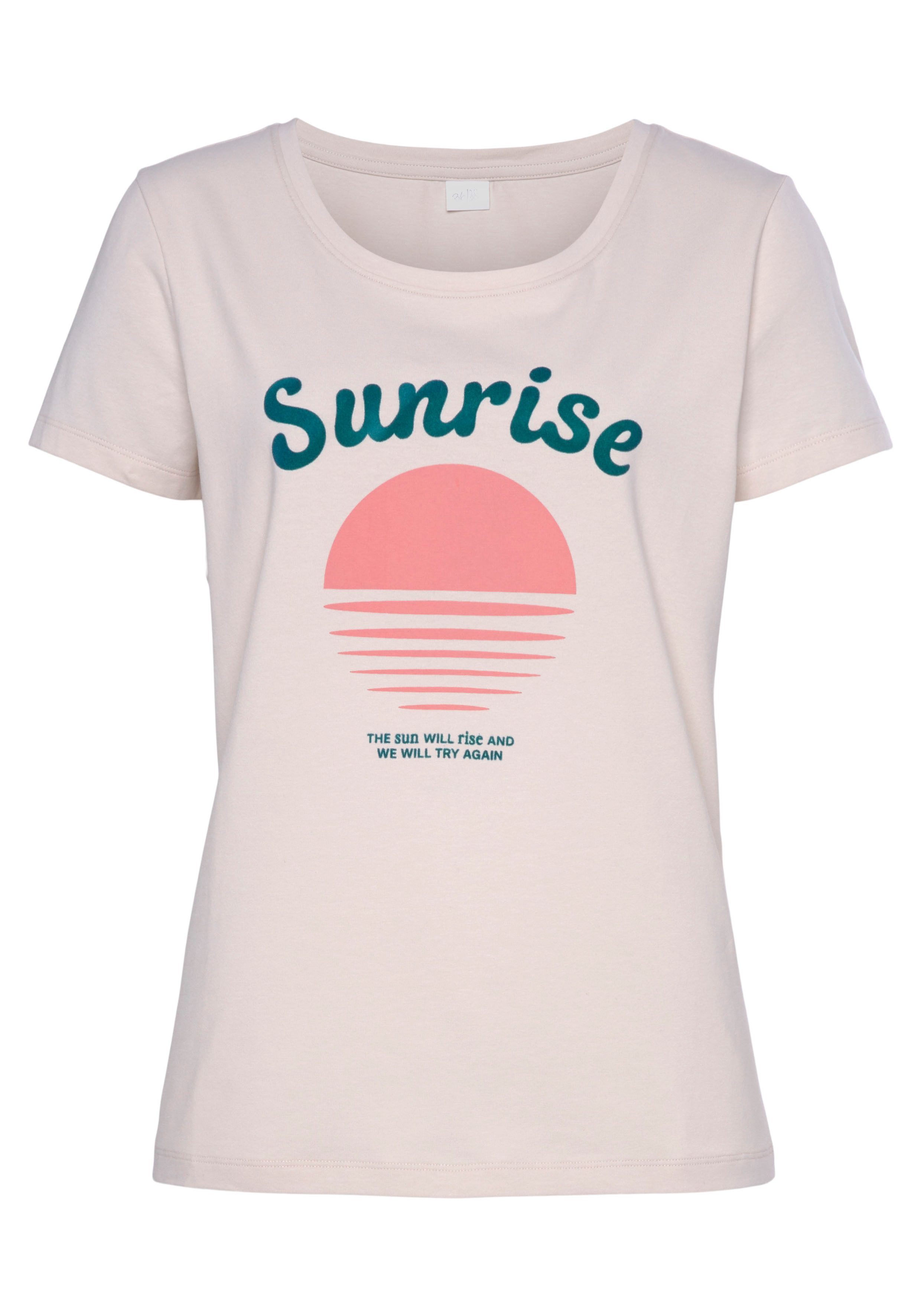 Vivance by Lascana Kurzarmshirt mit schönem Frontprint, Loungewear – Bild 2 von 5