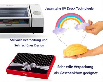 Geschenkelampe LED Nachttischlampe Regenbogen UV Druck 3D Nachtlicht Taufgeschenk, Leuchte 7 Farben fest integriert, Geburtstagsgeschenk für Freunde, Mädchen, Jungen, Babys, Geschenk für Ostern