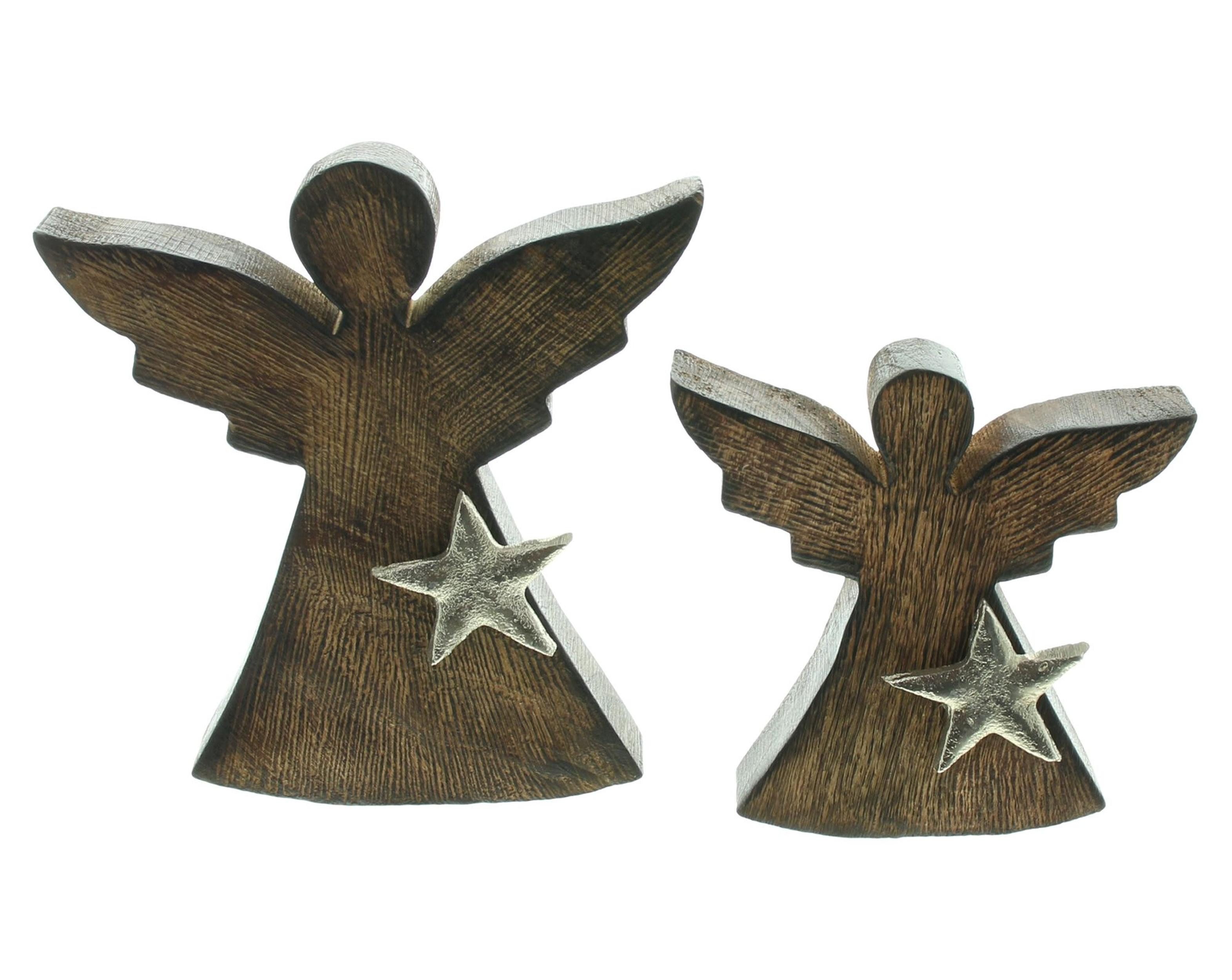 Weihnachtsfigur Engel "Silberstern", 2er Set