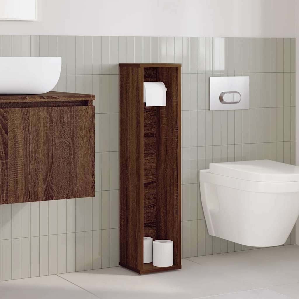 vidaXL Badezimmer-Set Badezimmerschrank mit Rollenhalter Braune günstig online kaufen