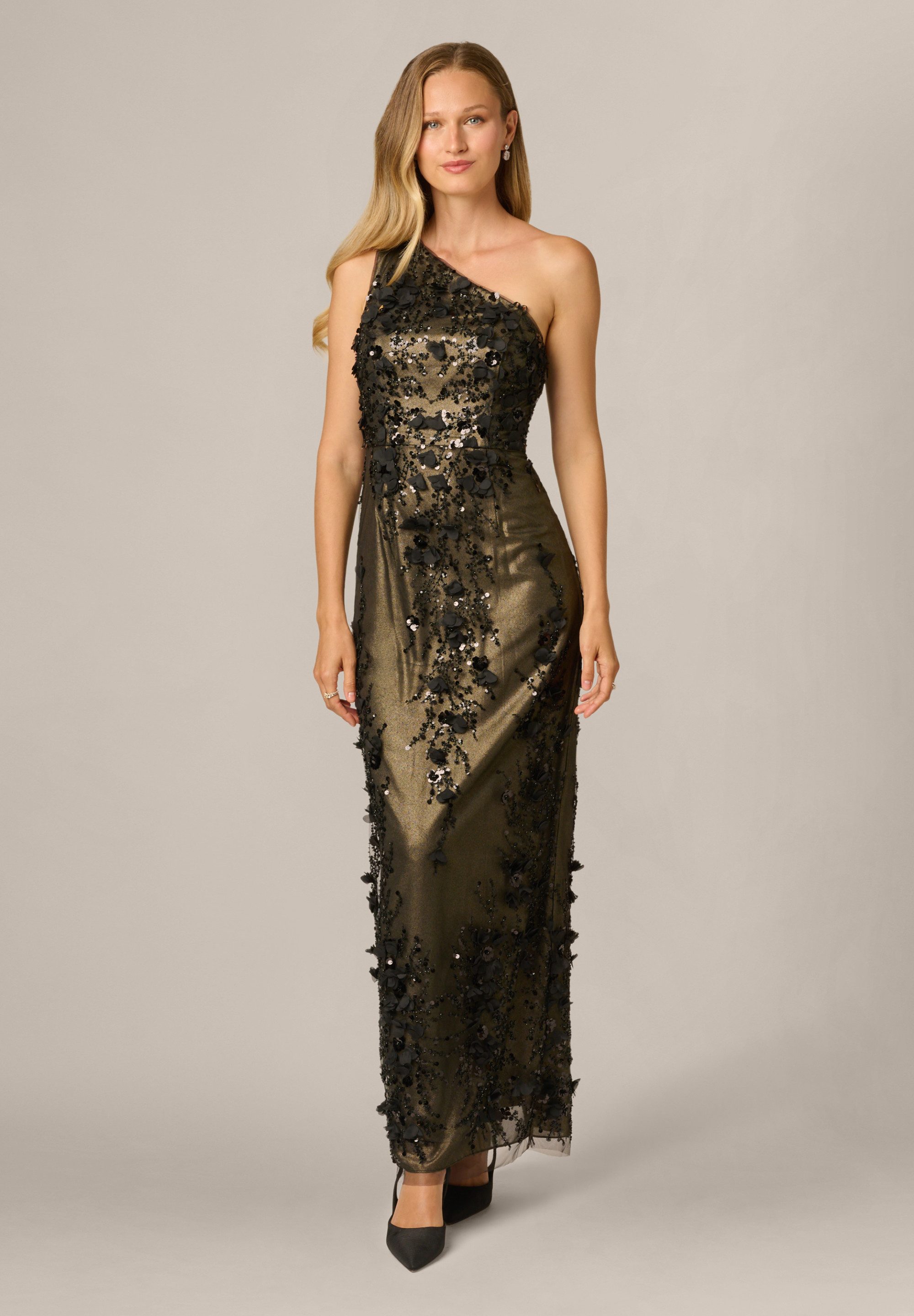 Adrianna Papell Abendkleid Floral Embroidered Gown Dramatic, sparkling, column embellished gown