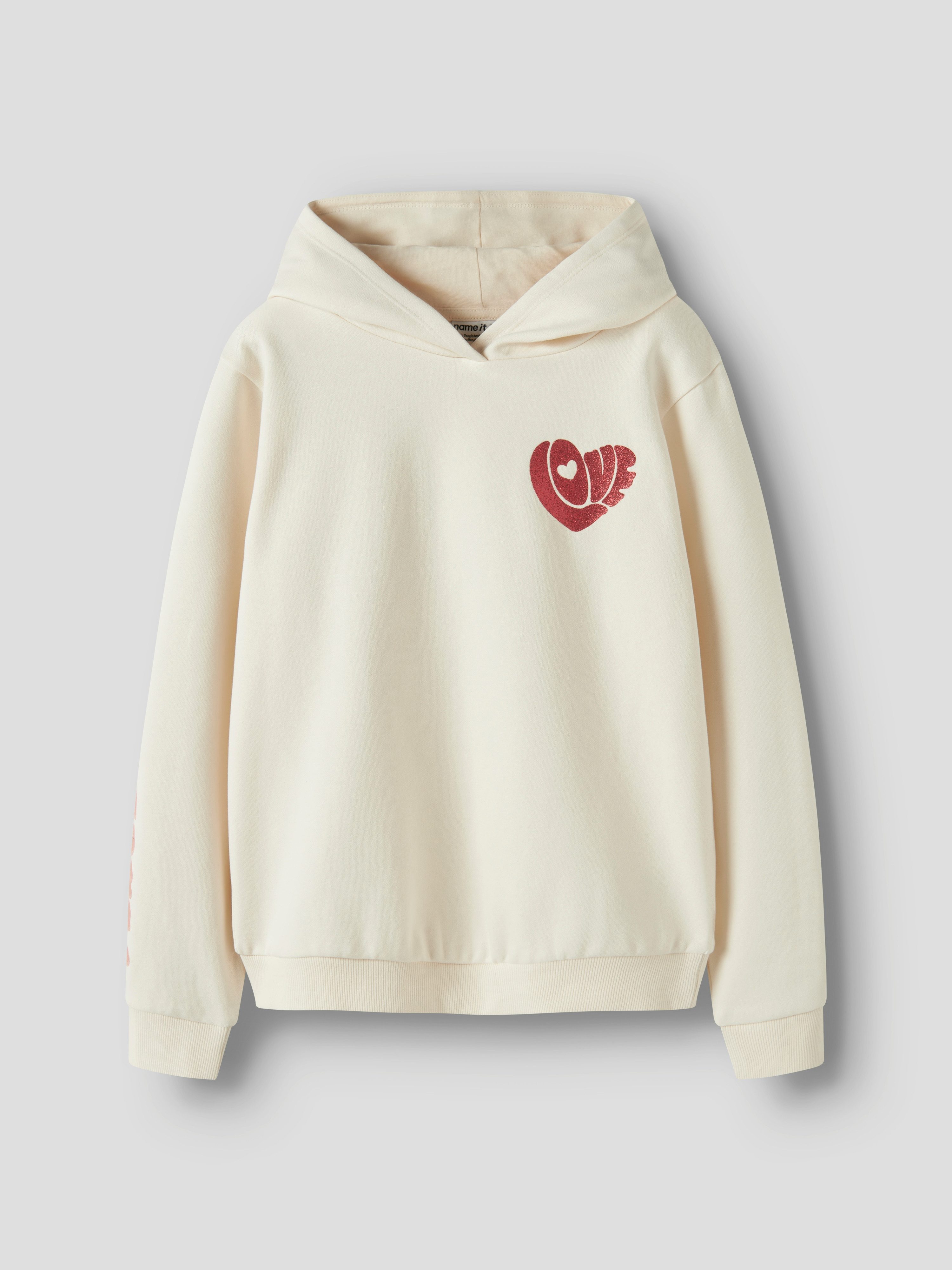 Name It Kapuzensweatshirt NKFLENA LS SWE WH BRU BOX PS Baumwollmischung, regular fit