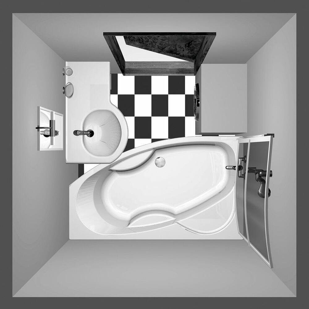 Thumbnail - HAK Badewanne MAMBA Raumsparbadewanne, 160x95x44 cm, links