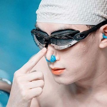 LENBEST Schwimm-Ohrstöpsel Wasserdichte Nasenklammer, Schwimmnasenschutz, Anti-Würgeeffekt