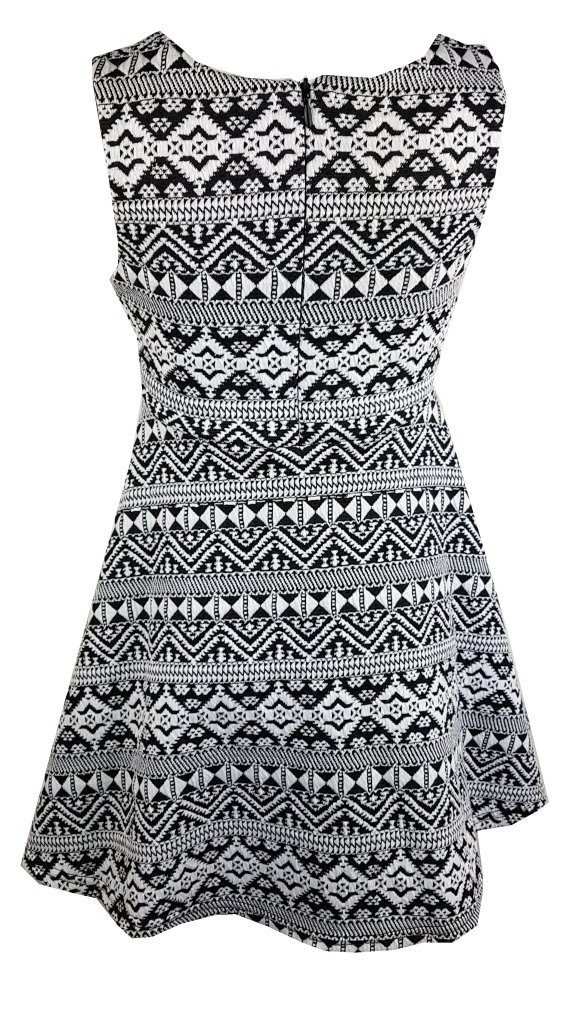 Girls Fashion A-Linien-Kleid Mädchen Kleid Bolero, K680 Weiß/Schwarz mit