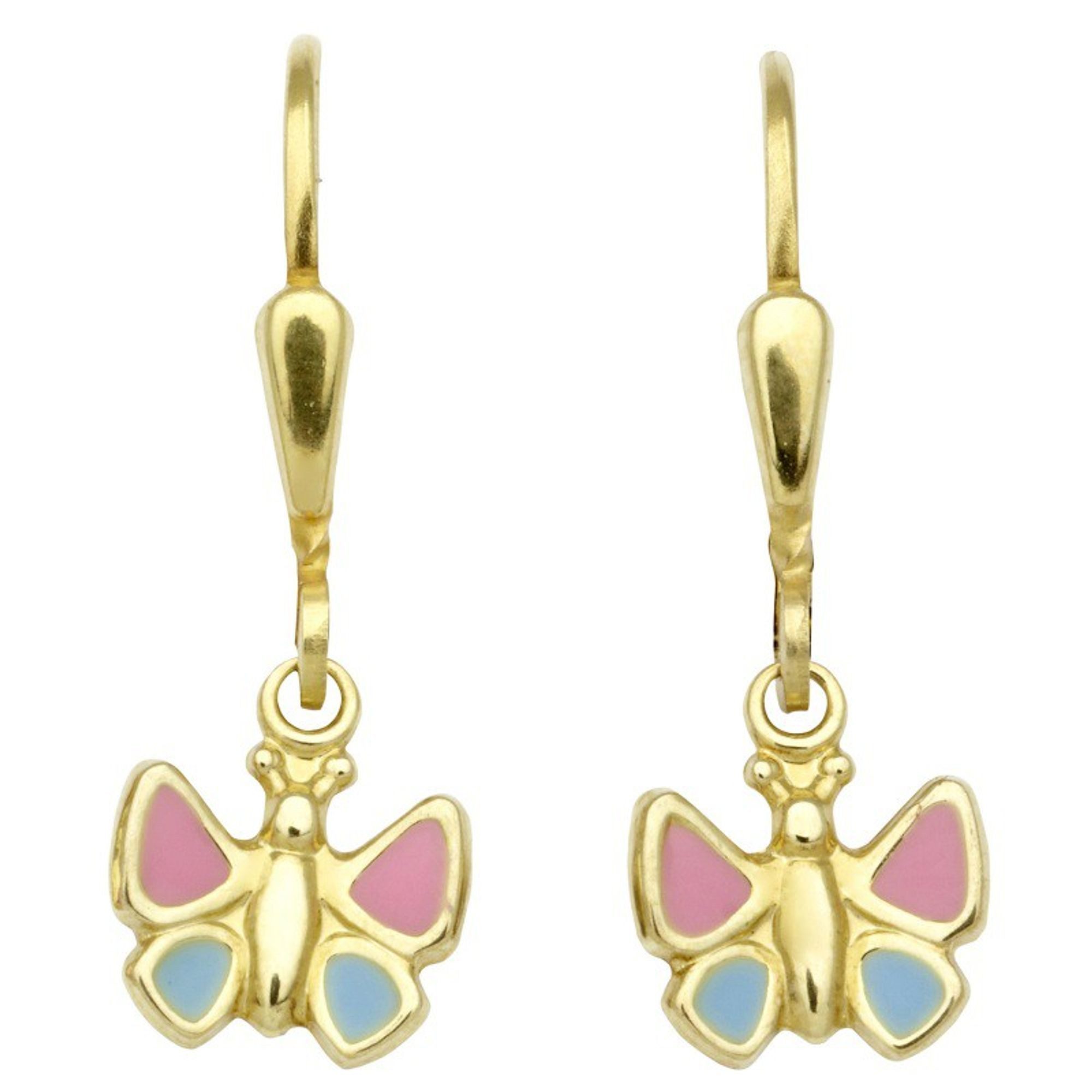 Miamar Ohrring-Set KI65, Miamar KI65 Mädchen Ohrringe Schmetterling 14 Karat (585) Gelbgold