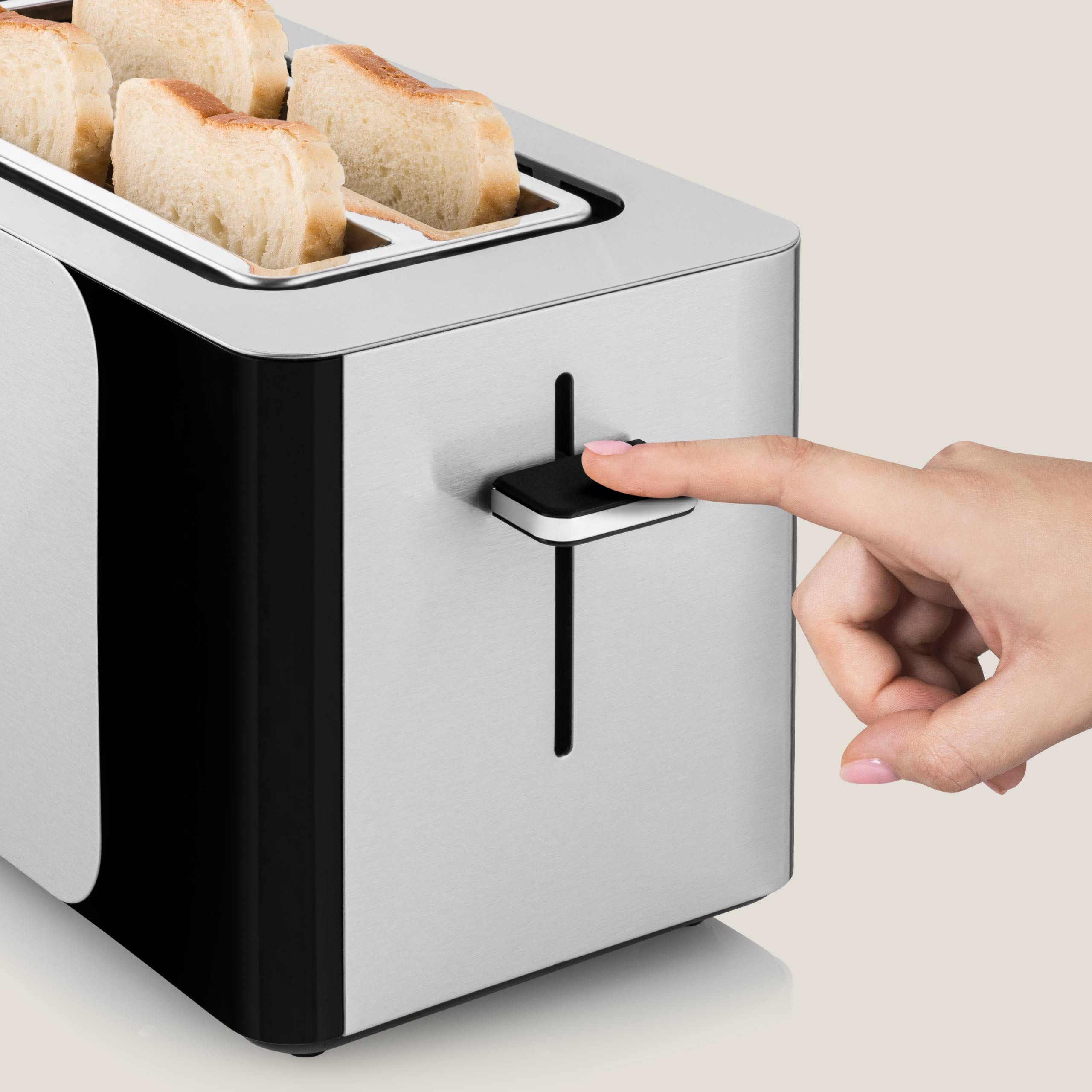 Zeegma Toaster TOSTEE CHEF SMART, 4 kurze Schlitze, für 4 Scheiben, 1500 W, LED-Display/Touch-Bedienfeld/1500 W/4 Toasts