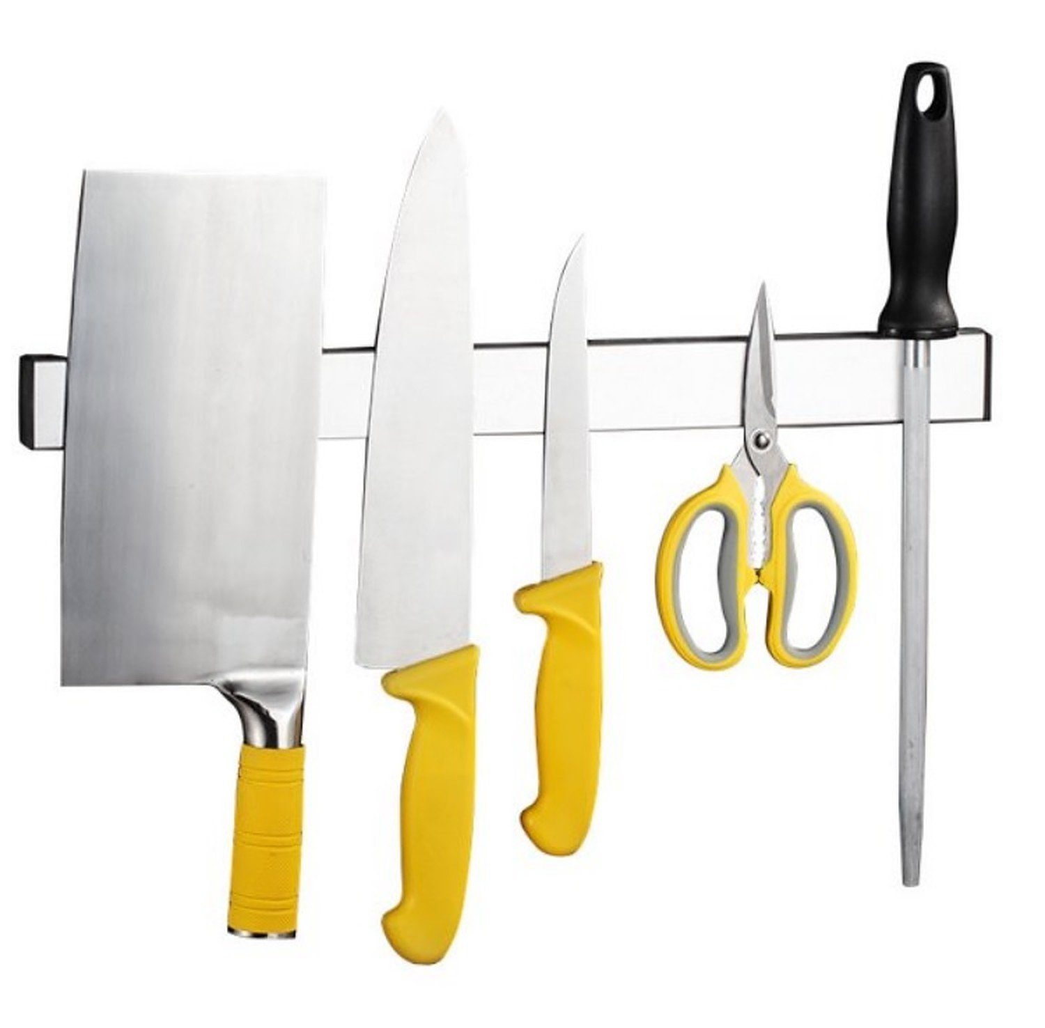 BAYLI Wand-Magnet Messerhalter 2er selbstklebend - Messerleiste und Magnetleiste 50cm 40cm Set Edelst