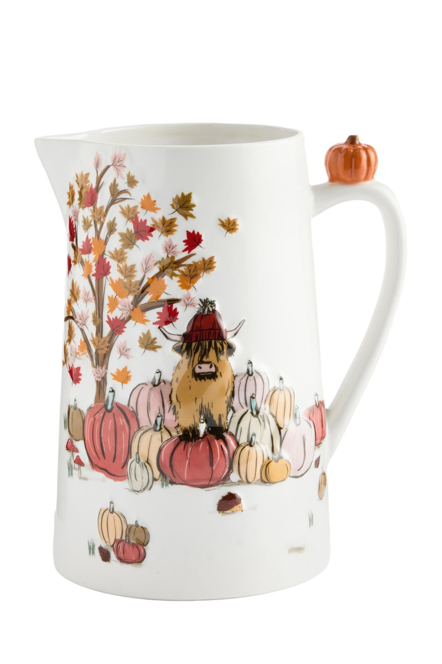 Next Dekovase Herbstliche Keramik-Krugvase, Hochlandrind Hamish