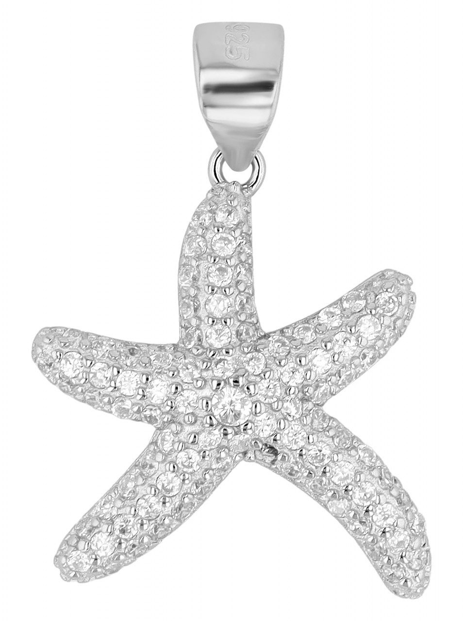 Kettenanhänger hochwertiger Stern Anhänger aus 925 Sterling Silber