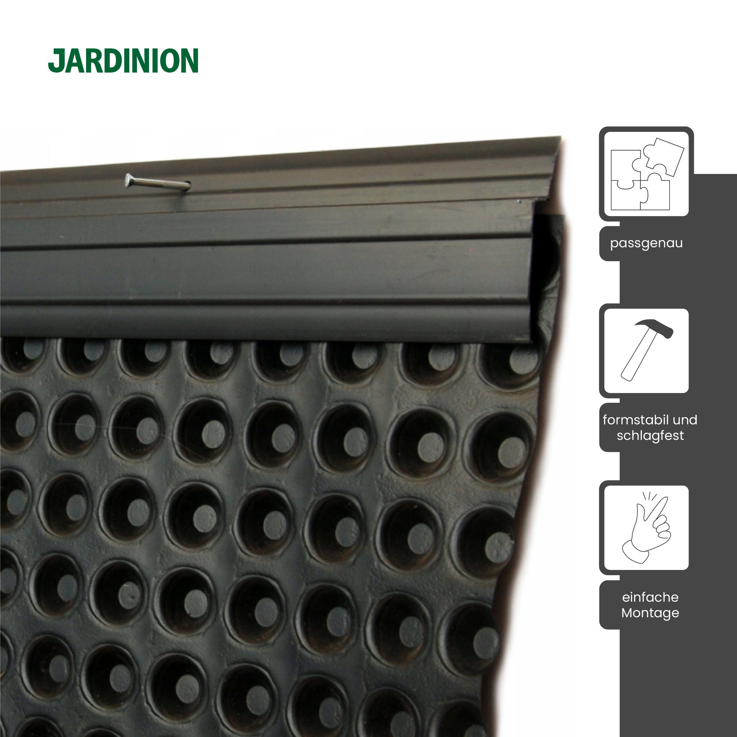 Jardinion Abdeckprofil Abdeckprofil für Noppenfolie (1 m, PVC, 1-St), Abschlussleiste für Grundmauerschutz, einfache Montage