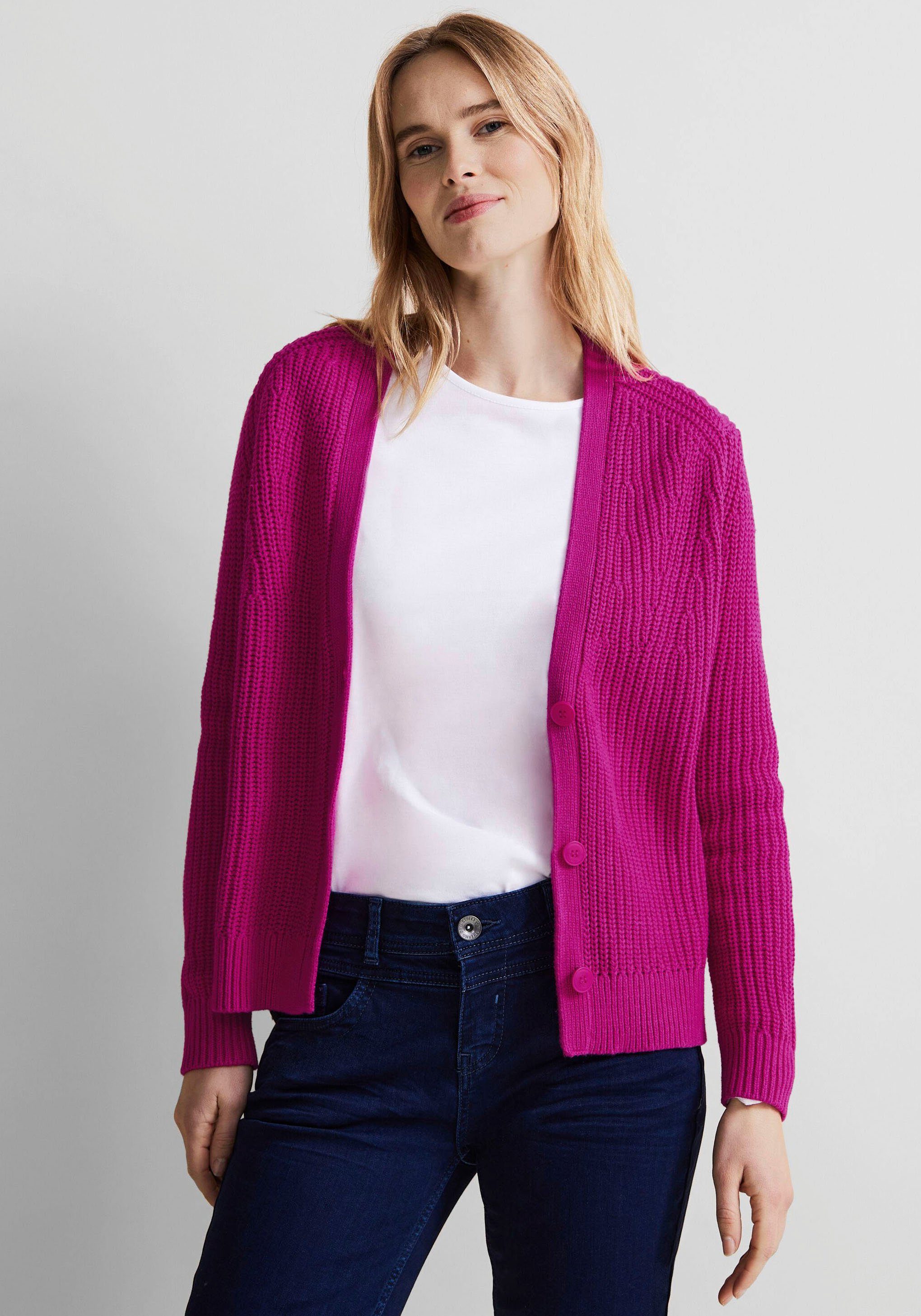 STREET ONE Cardigan mit Rippenstruktur