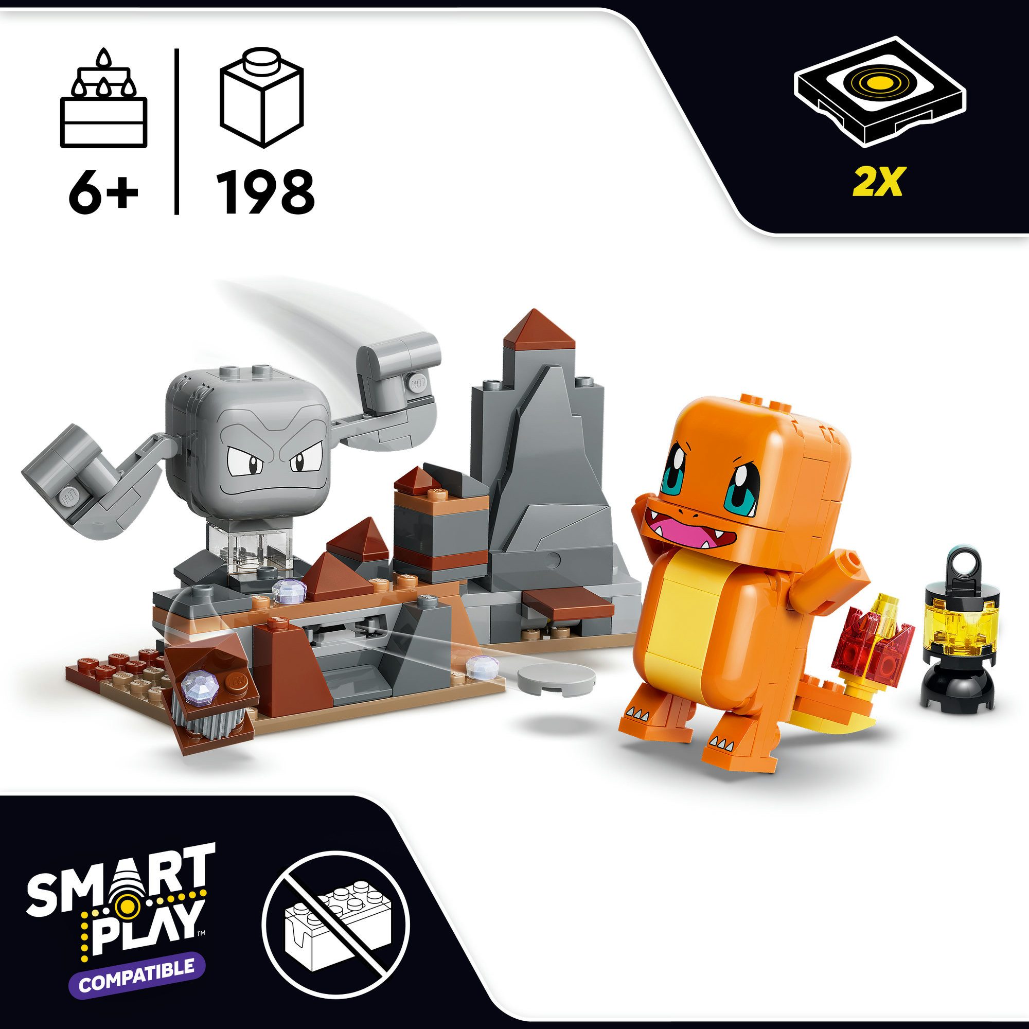 LEGO® SMART Play:Glumandas und Kleinsteins Höhlenduell (72157), LEGO Pokémon Konstruktionsspielsteine, (198 St), Mit SMART Brick kombatibel (nicht enthalten)
