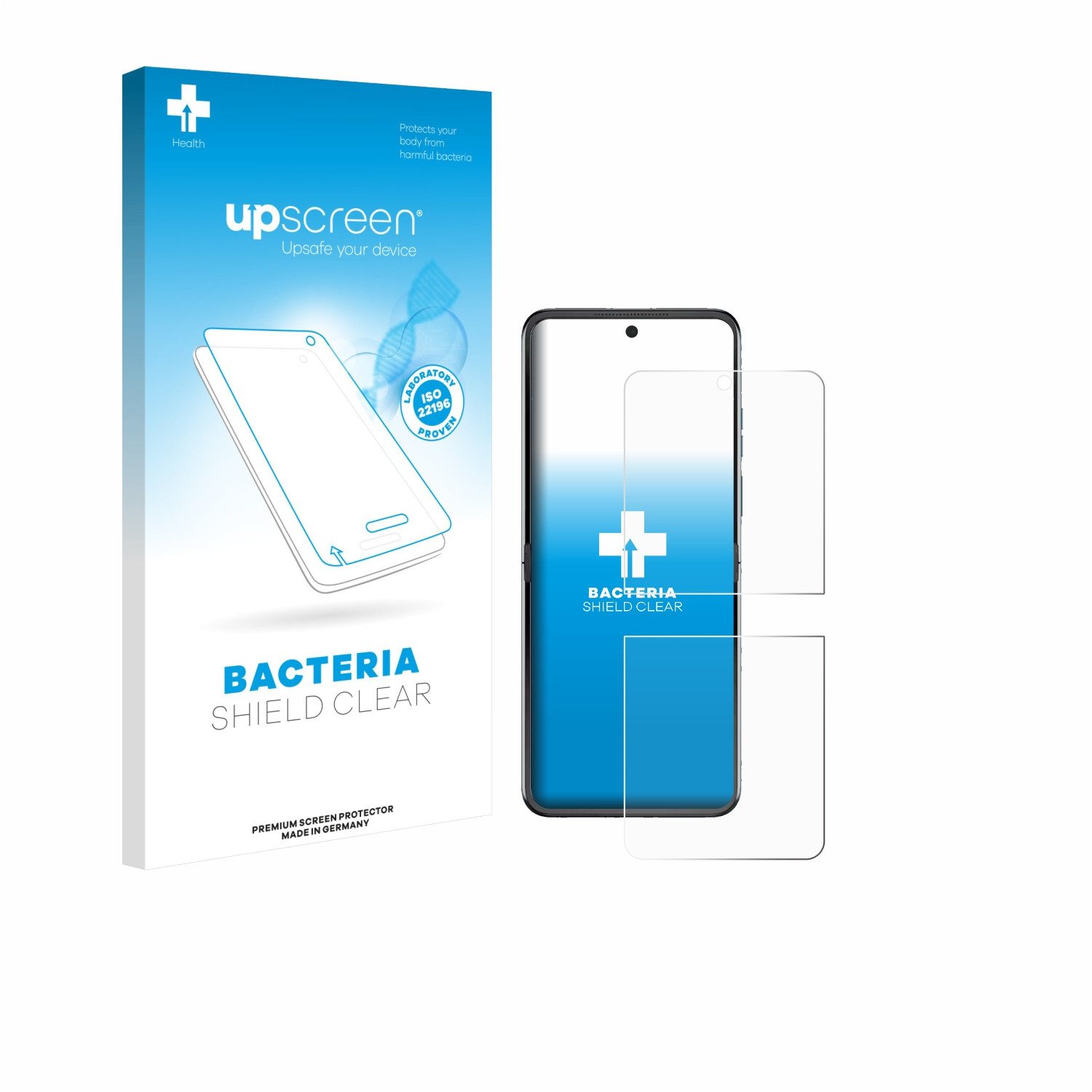 upscreen Displayschutzfolie Schutzfolie für Motorola Razr 60, Displayschutz Schutz Folie Klar antibakteriell