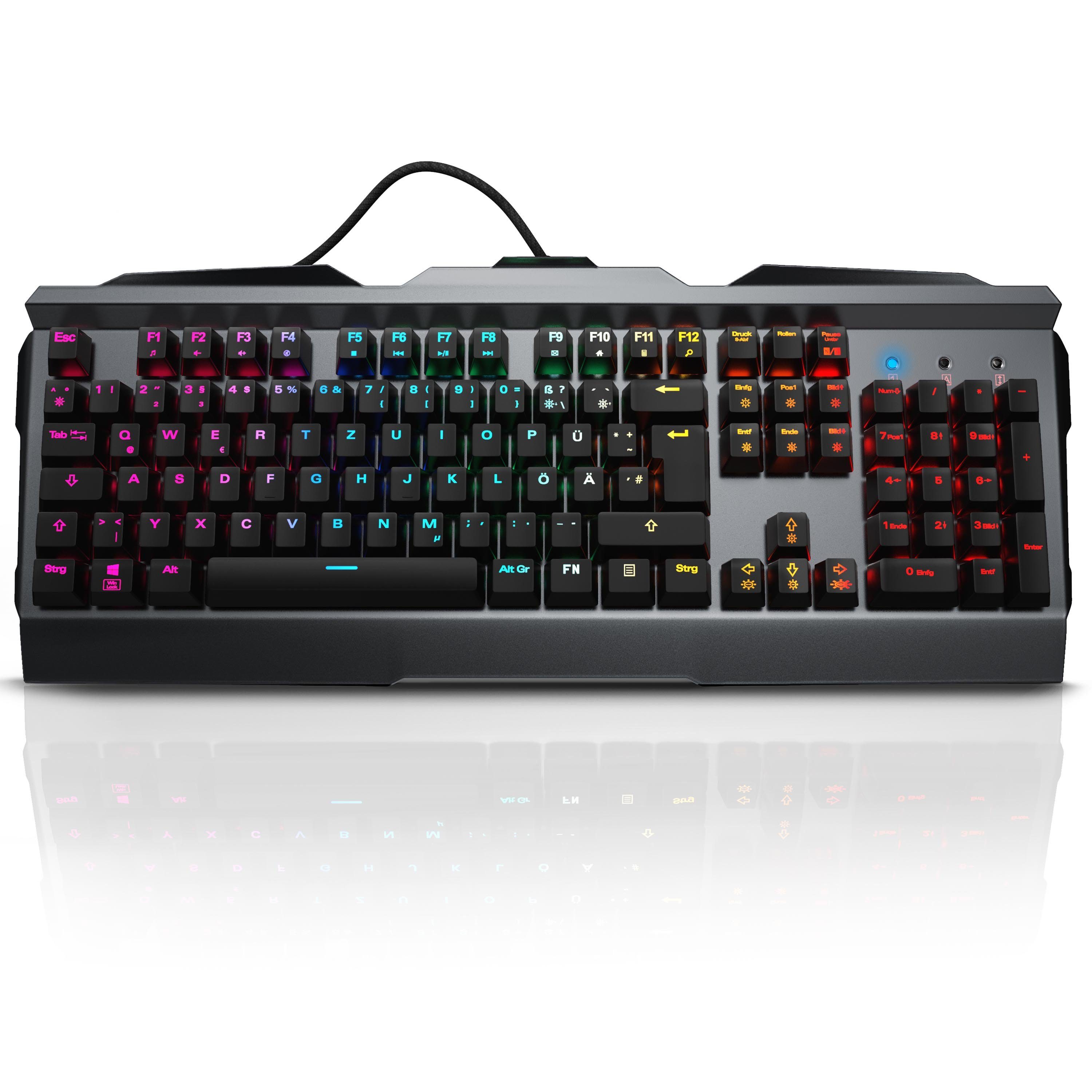 Titanwolf Gaming-Tastatur (mechanisch, Aluminium Gehäuse, RGB LED  Beleuchtung „Invader)