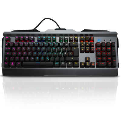 Titanwolf Gaming-Tastatur (mechanisch, Aluminium Gehäuse, RGB LED Beleuchtung „Invader)