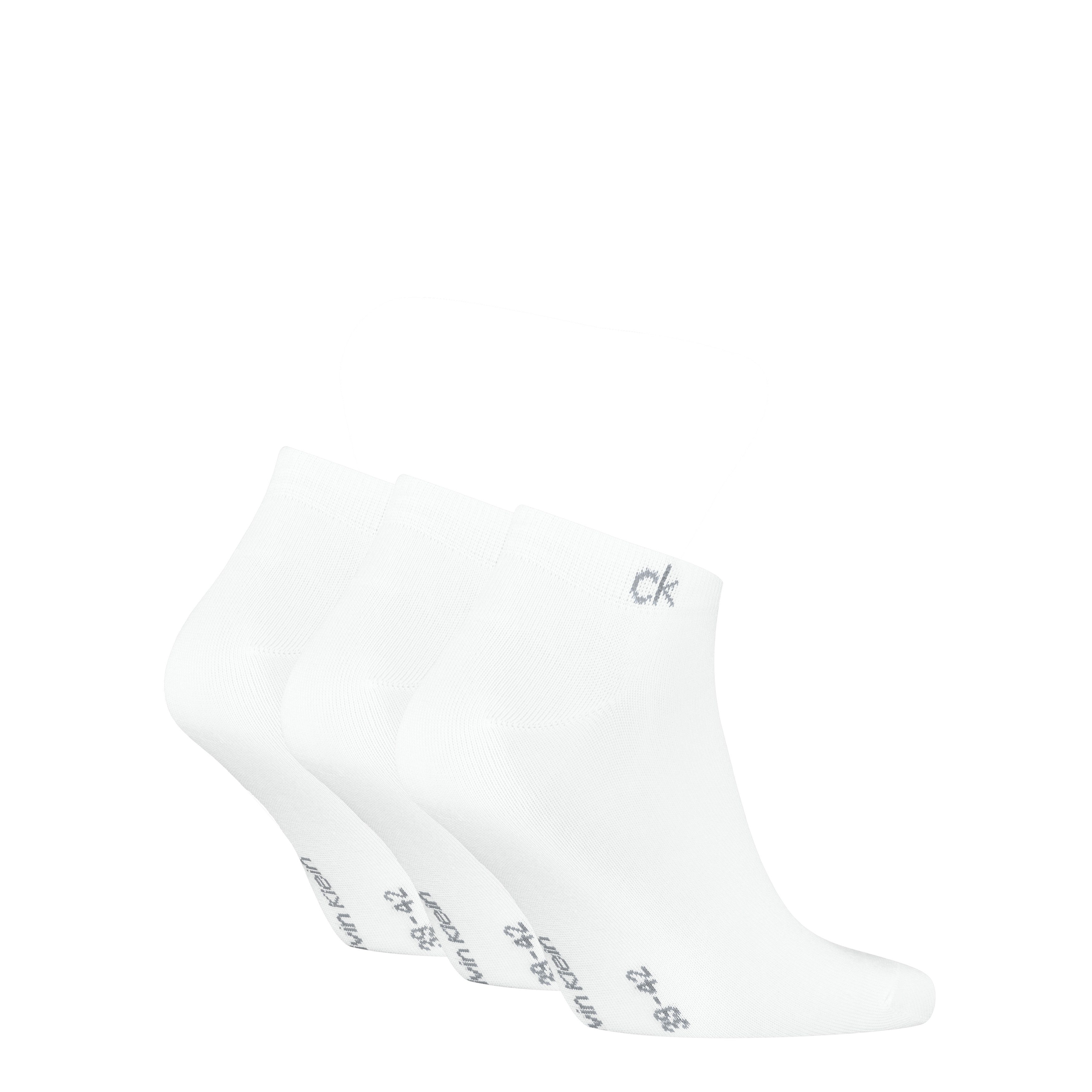 Calvin Klein Sneakersocken CK MEN SNEAKER 3P (3 Paar) mit kleinem Rippenbündchen, Cotton-Mix, elastisch