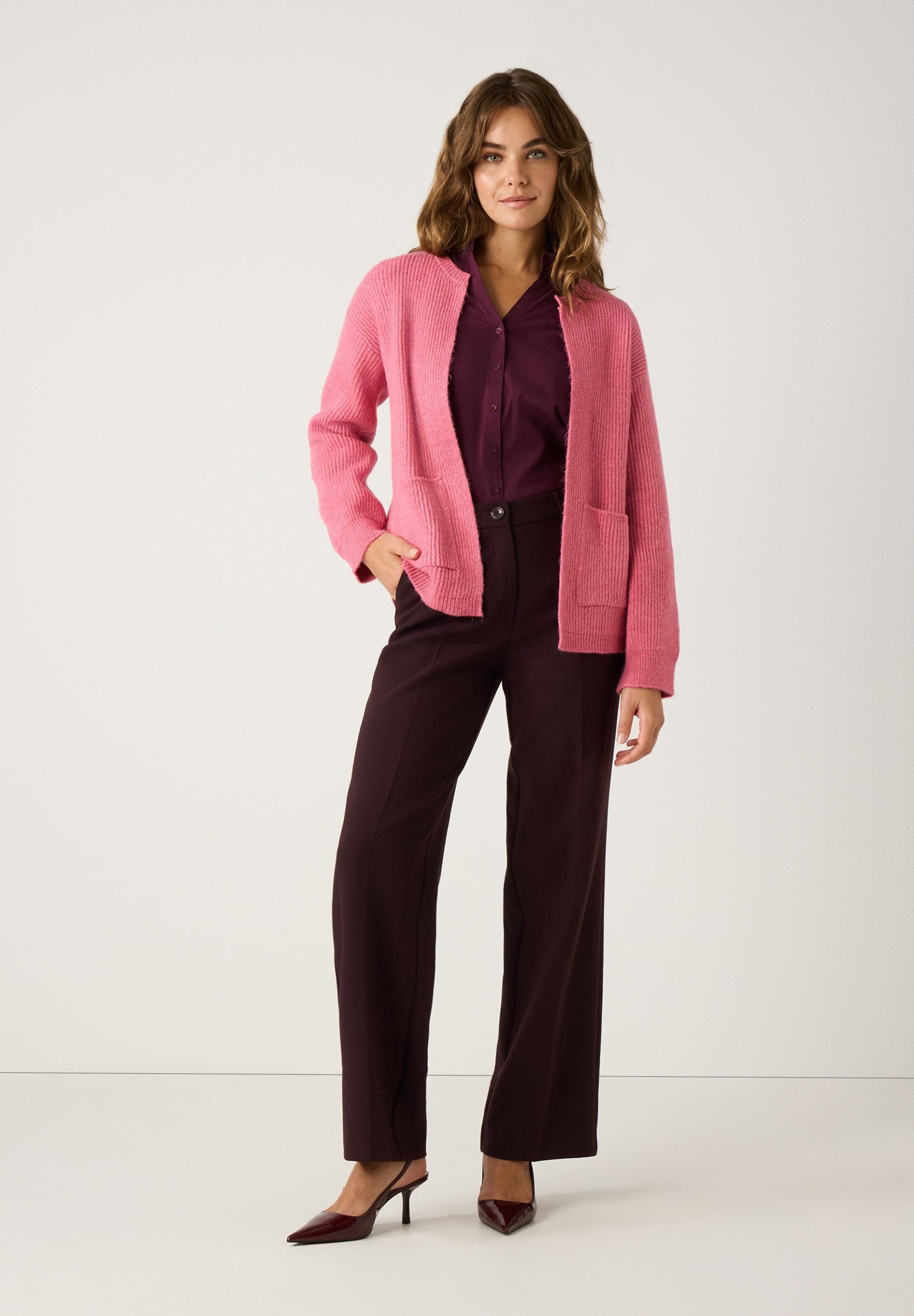 MORE&MORE Strickjacke Ribbed Cardigan günstig online kaufen