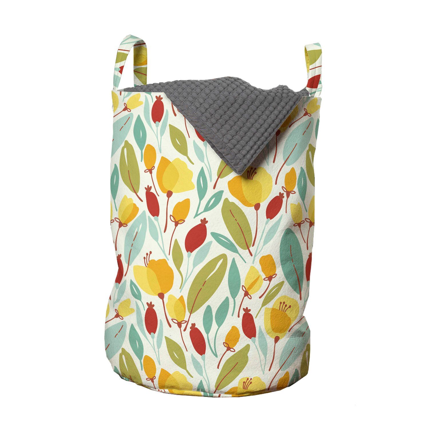 Abakuhaus Wäschesäckchen Wäschekorb mit Griffen der Blätter Laub Herbstsaison Waschsalons, Kordelzugverschluss für
