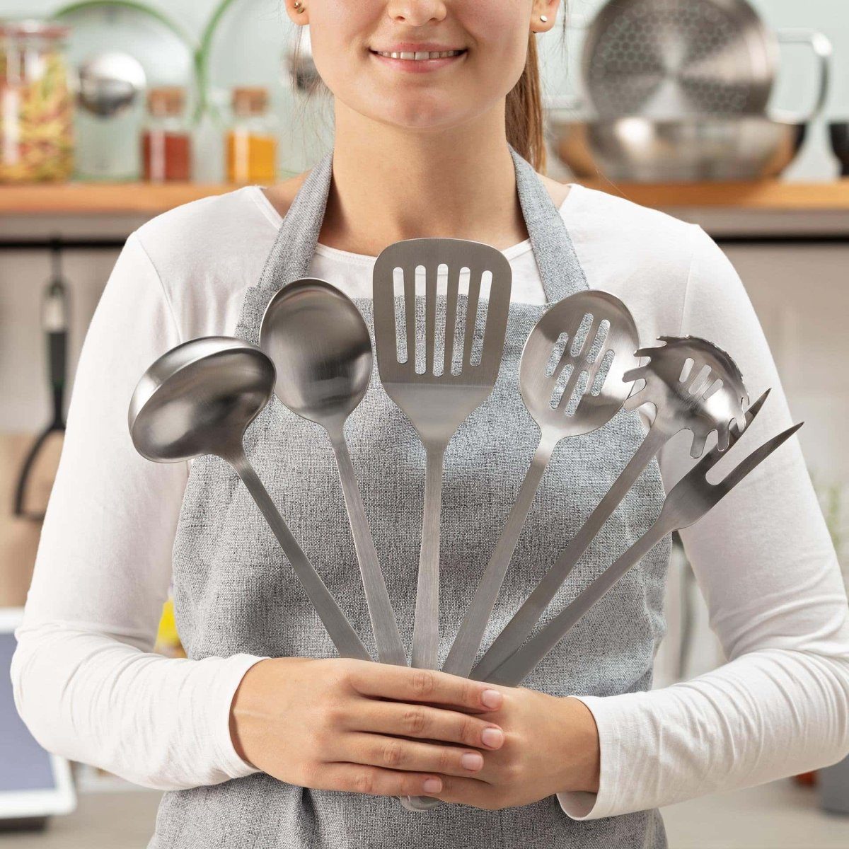 Chefkoch trifft Fackelmann Pfannenwender Edelstahl-Schlitzwender, Küchenhelfer, Pfannenwender, Bratenwender