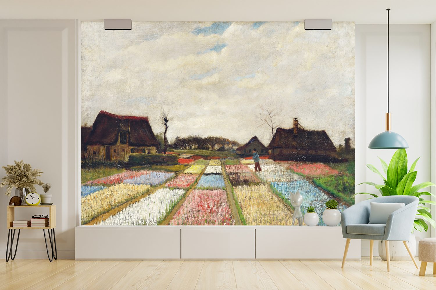 - (6 Zwiebelfelder Gogh, Fototapete St), Vincent Wohnzimmer, Wallpaper Matt, bedruckt, Vinyl MuchoWow van Schlafzimmer, für Kinderzimmer, Tapete
