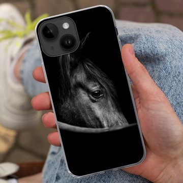 MuchoWow Handyhülle Pferde - Porträt - Schwarz - Tiere, Handyhülle Telefonhülle Apple iPhone 14