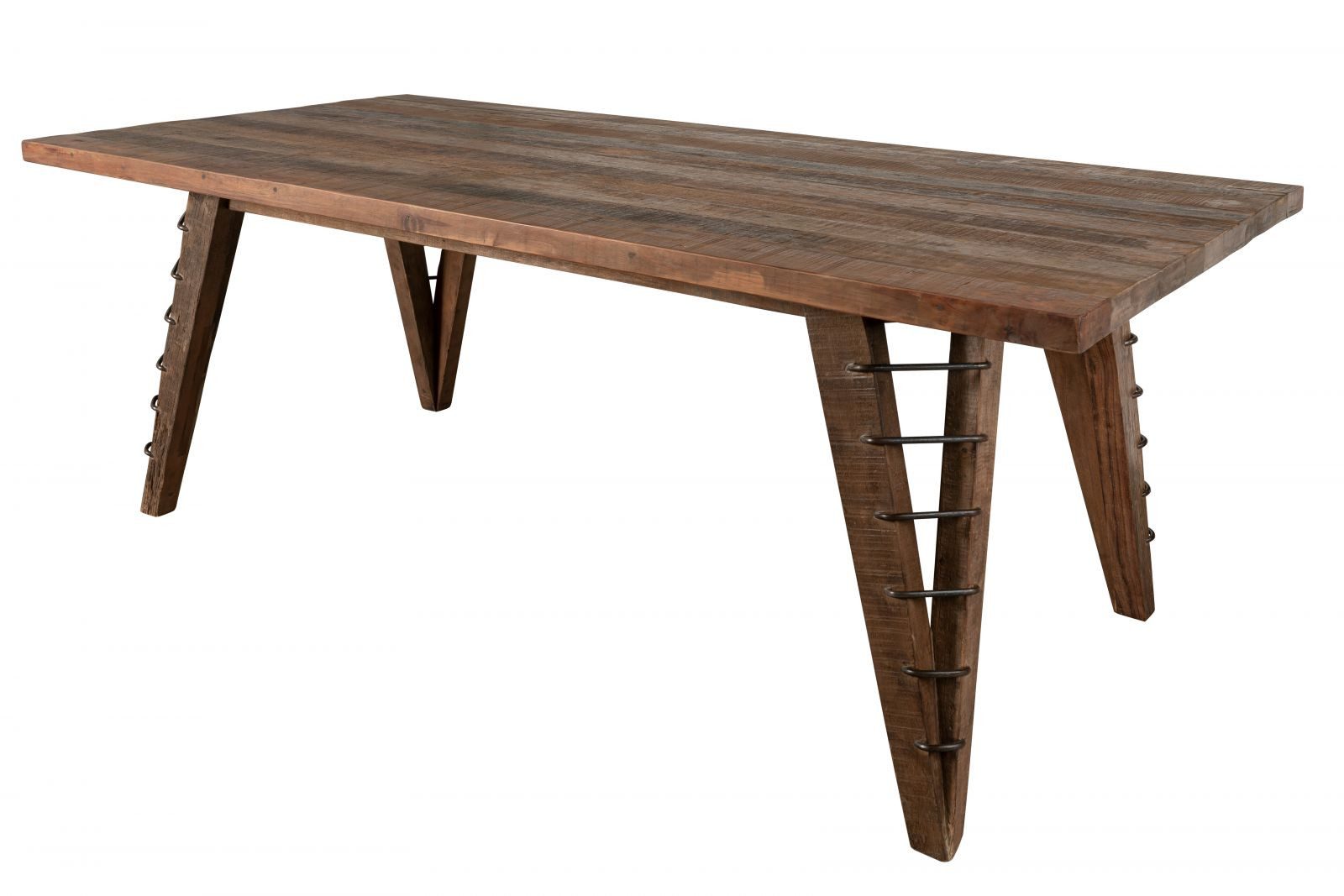 Massivmoebel24 Esstisch BASSANOTeakMassivholznatur (Massivholz zerlegt 85 kg BASSANO #131), Teak 200x100x78 cm (BxTxH) natur lackiert