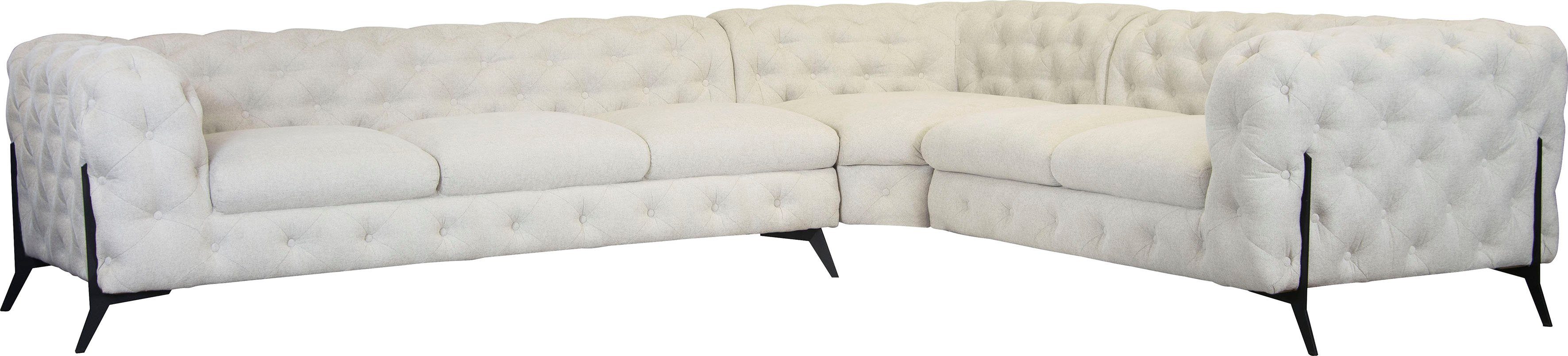 Leonique Chesterfield-Sofa Amaury L-Form, großes Ecksofa, günstig online kaufen