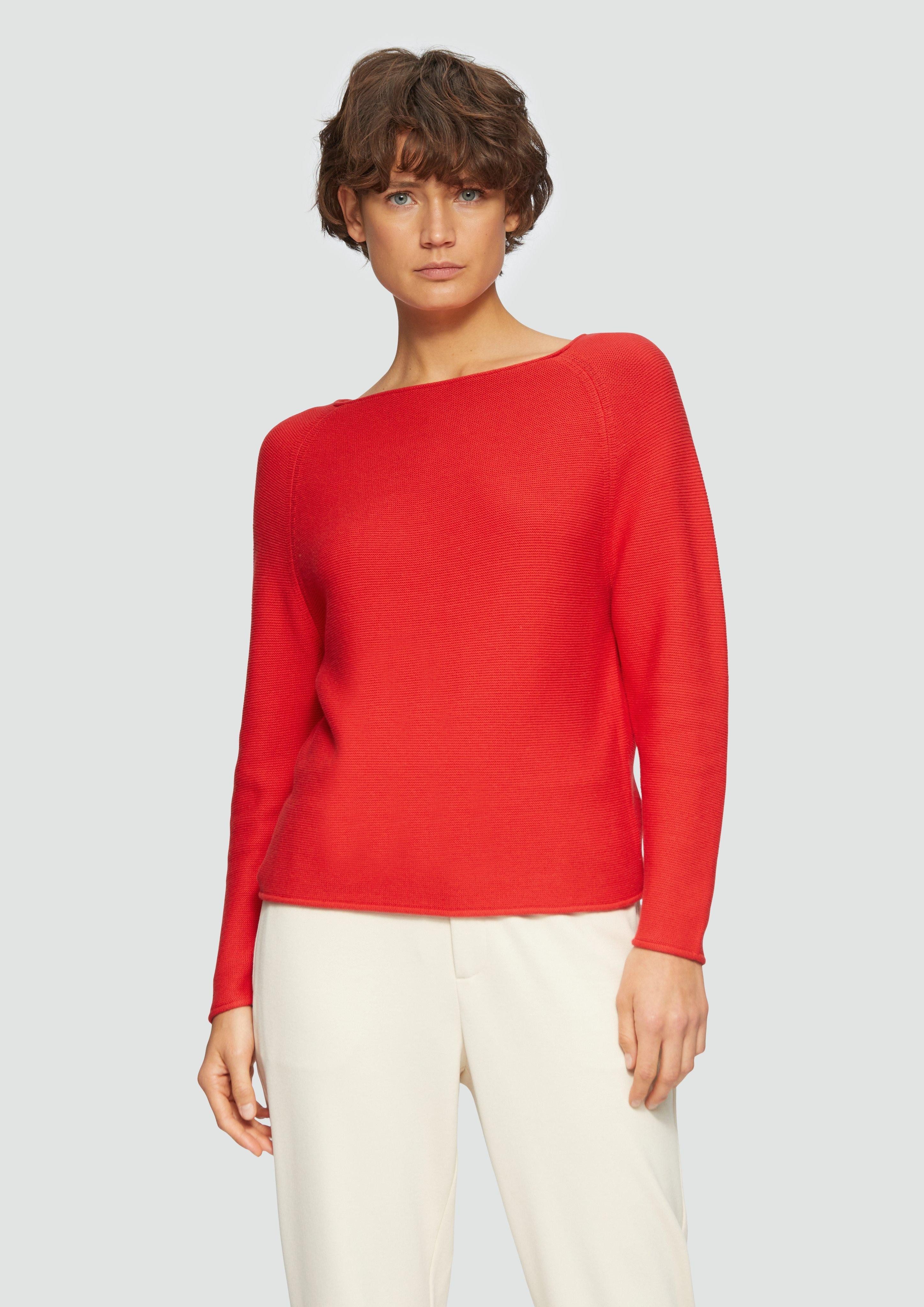 s.Oliver Strickpullover Strickpullover mit U-Boot-Ausschnitt und günstig online kaufen