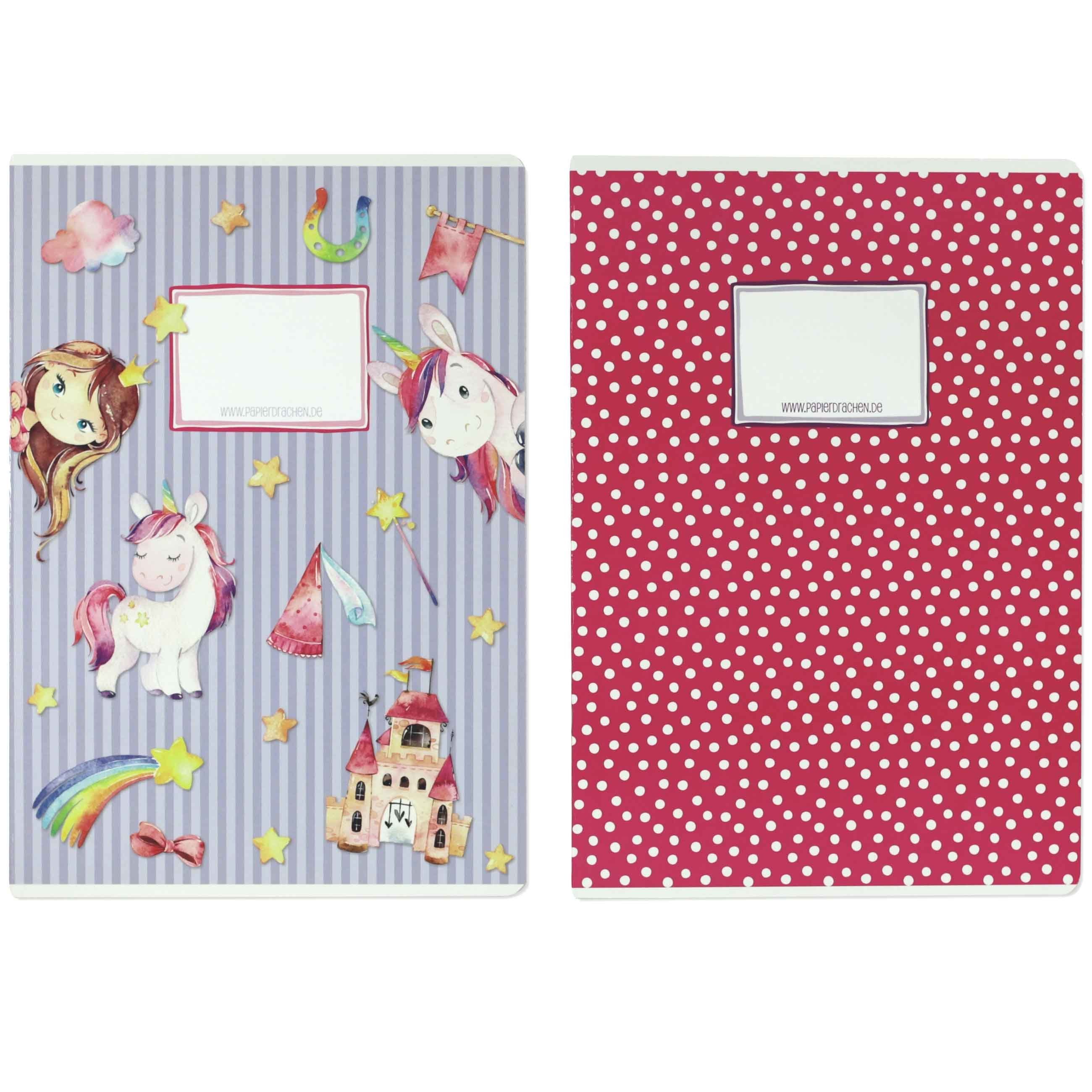 PAPIERDRACHEN Schulheft Schulhefte Set - DIN A4