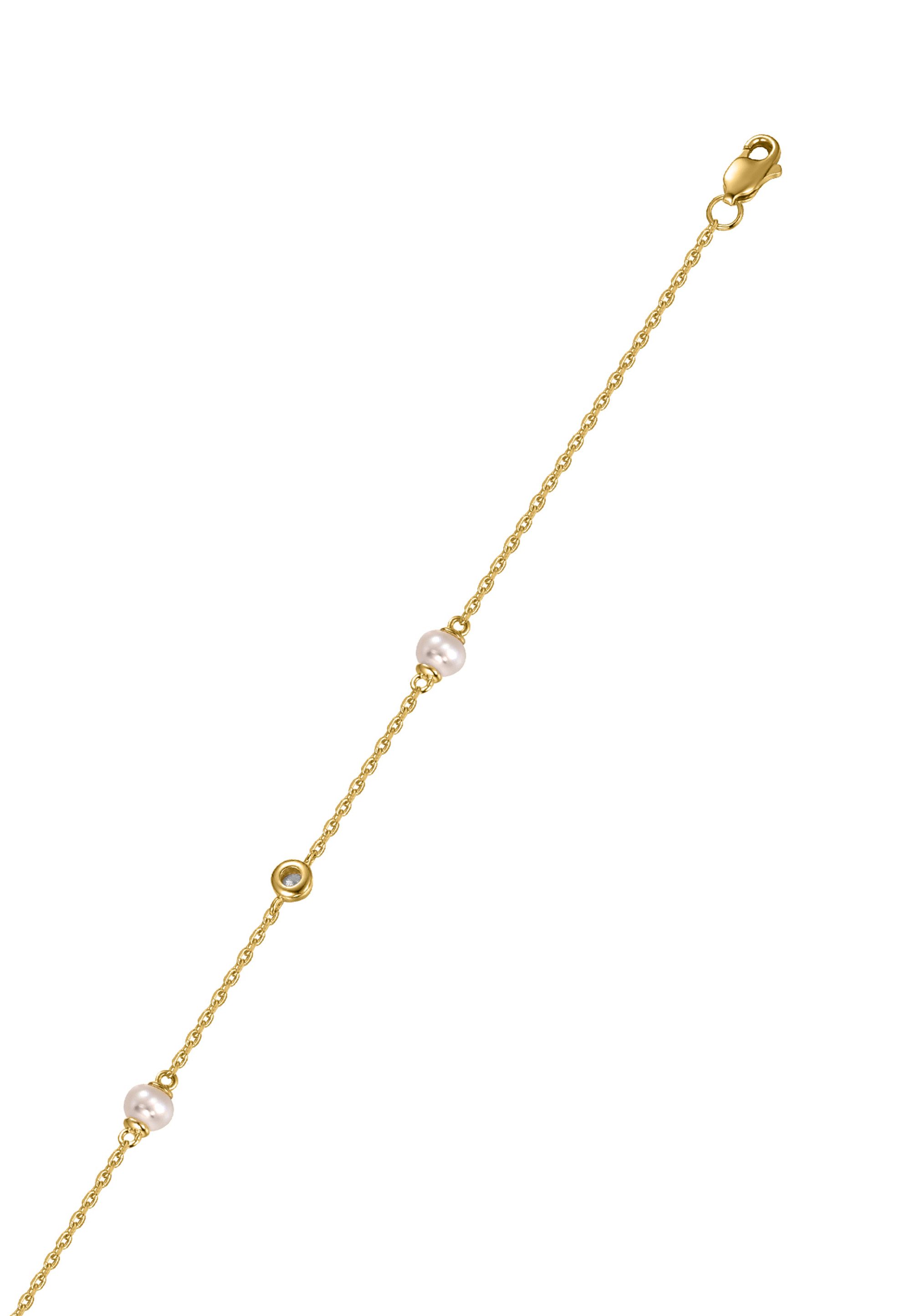 NANA KAY Armband NANA KAY Gold, mit farblosem Stein und Süßwasserperlen