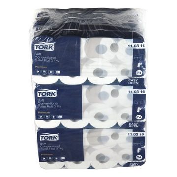 TORK Toilettenpapier Premium (72-St), 3-lagig, hochweiß ohne Prägung, 250 Blatt/Rolle