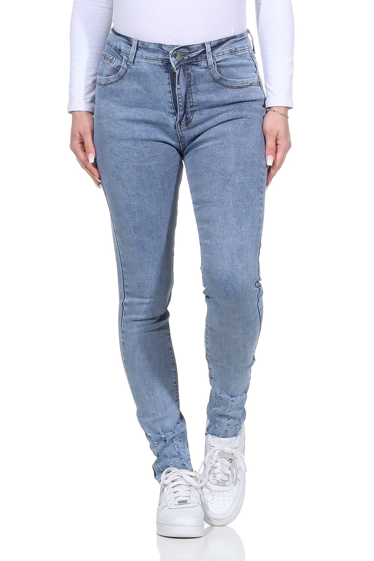 Aurela Damenmode 5-Pocket-Jeans Jeanshosen für Damen Stretch Jeans Destroye günstig online kaufen