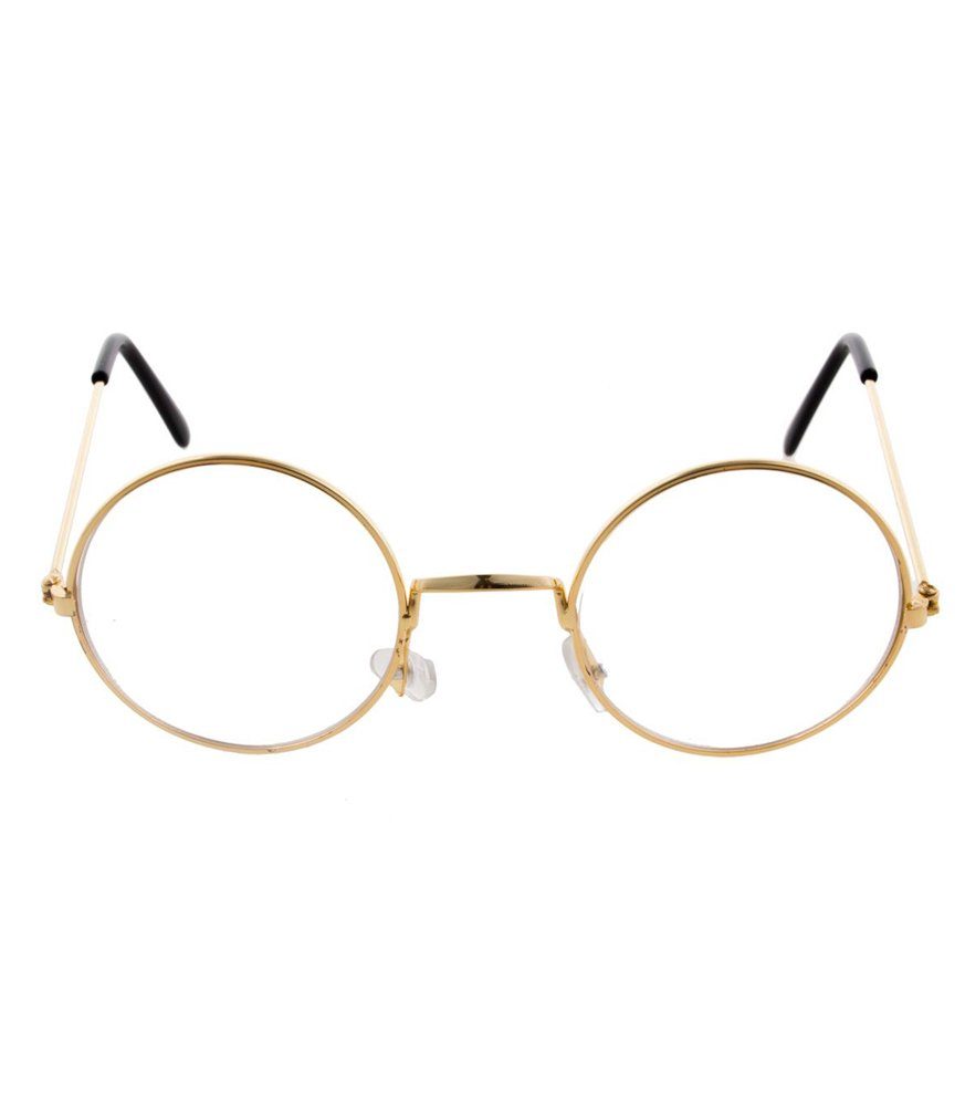 Das Kostümland Kostüm Nickel Brille mit Gläsern - Gold, Weihnachtsmann O