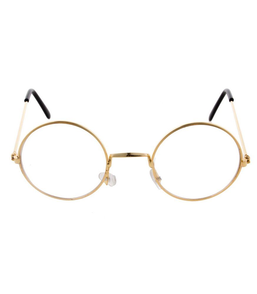 Kostüm Nickel Brille mit Gläsern - Gold, Weihnachtsmann O