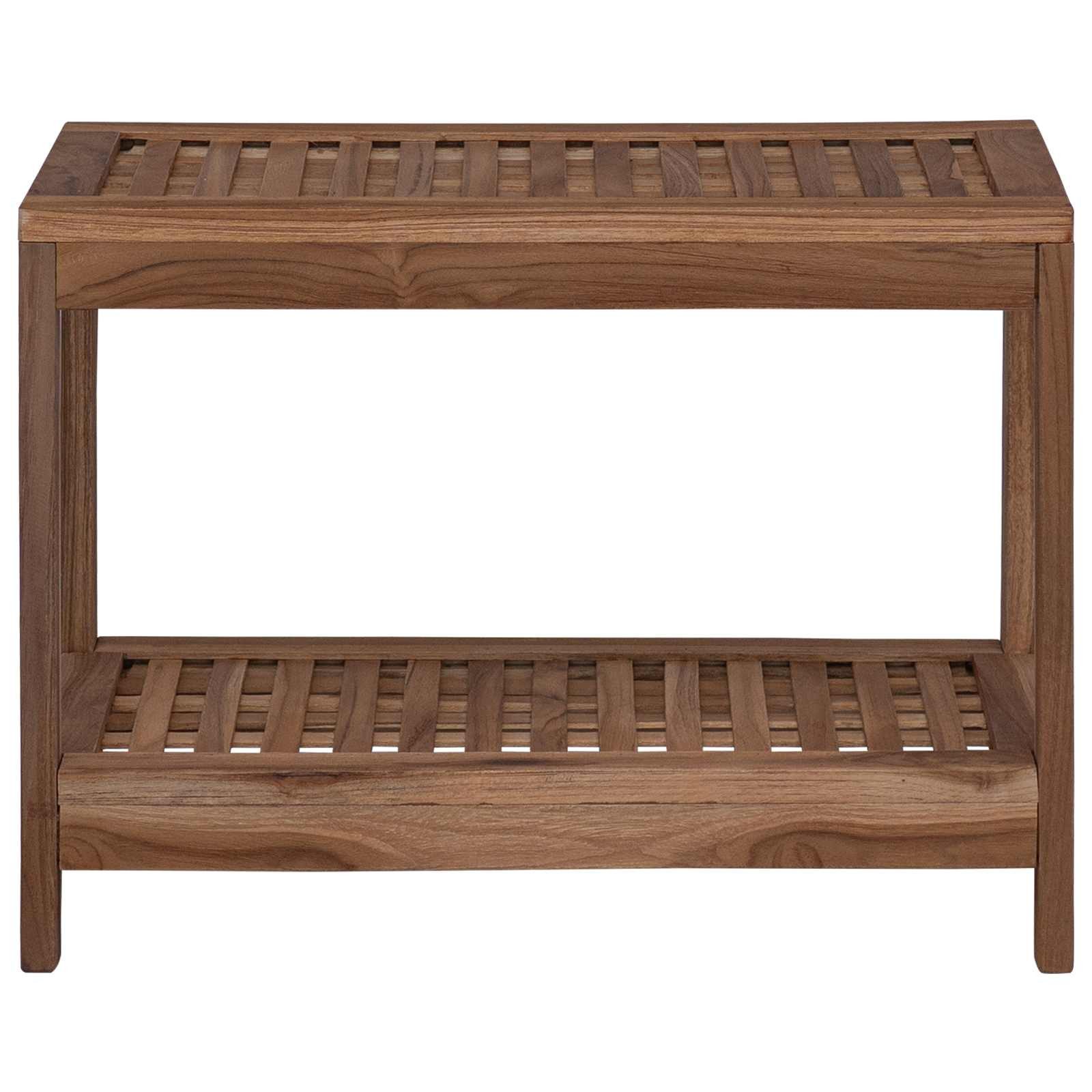 vidaXL Duschablage Bad Beistelltisch Natur 60 x 30 x 45 cm Massivholz, 1-tlg.