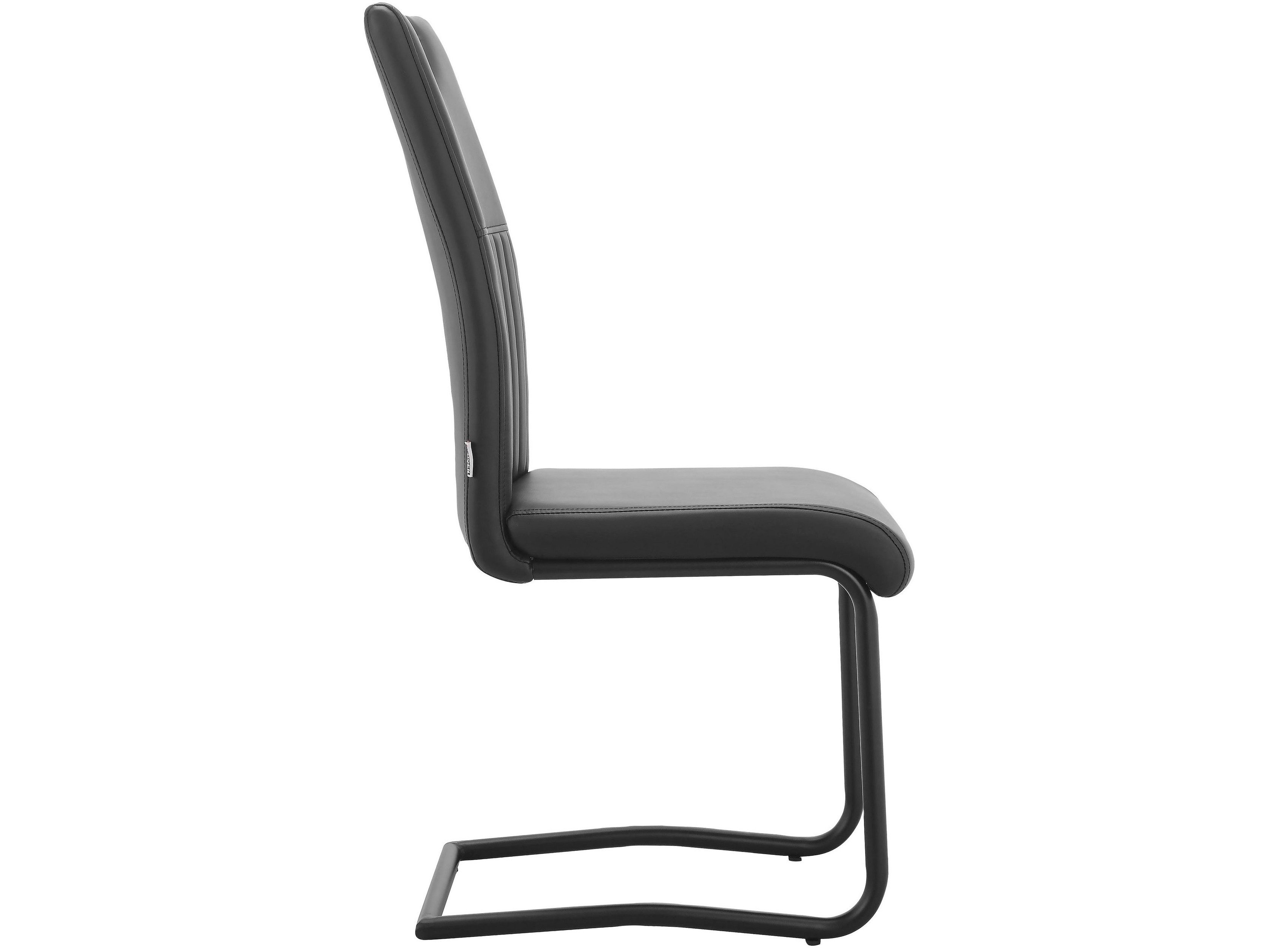 loft24 Freischwinger Leung (Set, 2 St), Esszimmerstuhl, Polsterstuhl, Stuhl, Lederoptik, Metallgestell