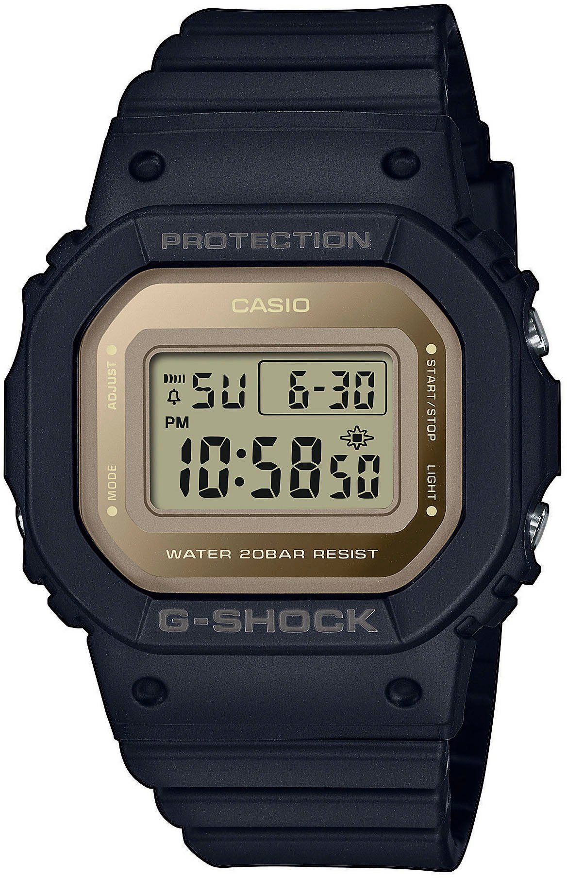 CASIO G-SHOCK Chronograph GMD-S5600-1ER, Quarzuhr, Armbanduhr, Damen, Herren, digital, bis 20 bar wasserdicht