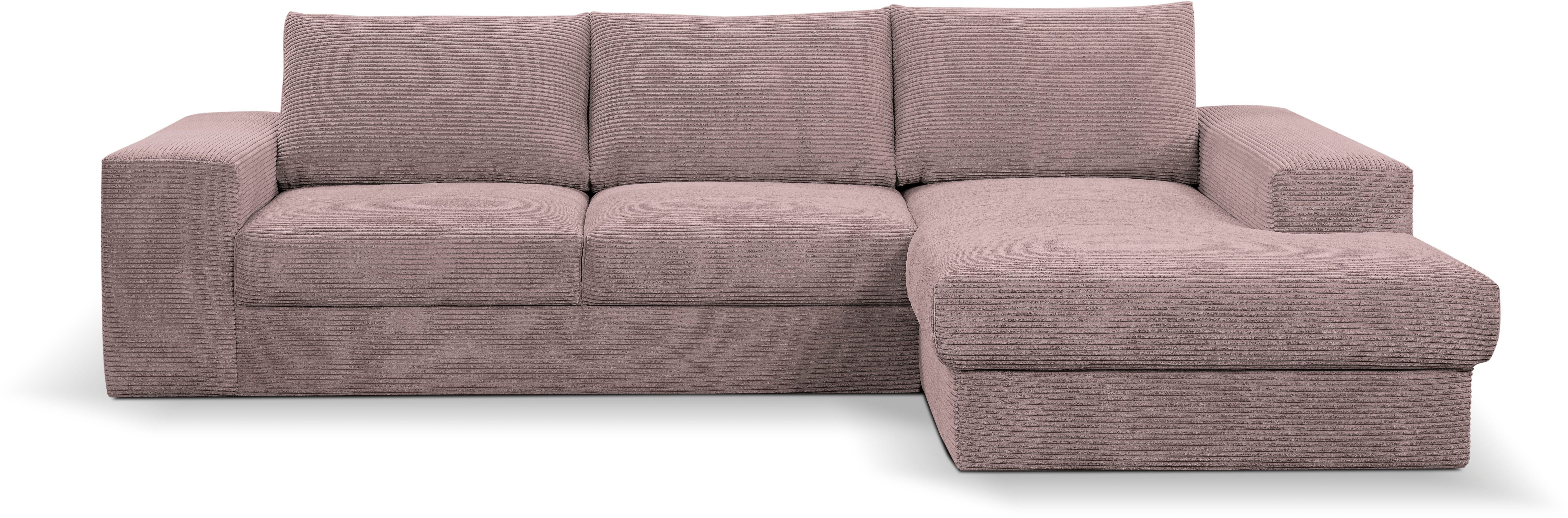 WERK2 Ecksofa Rozzana, Design Ecksofa mit hohem Komfort in trendig-weichem Cord & Breitcord