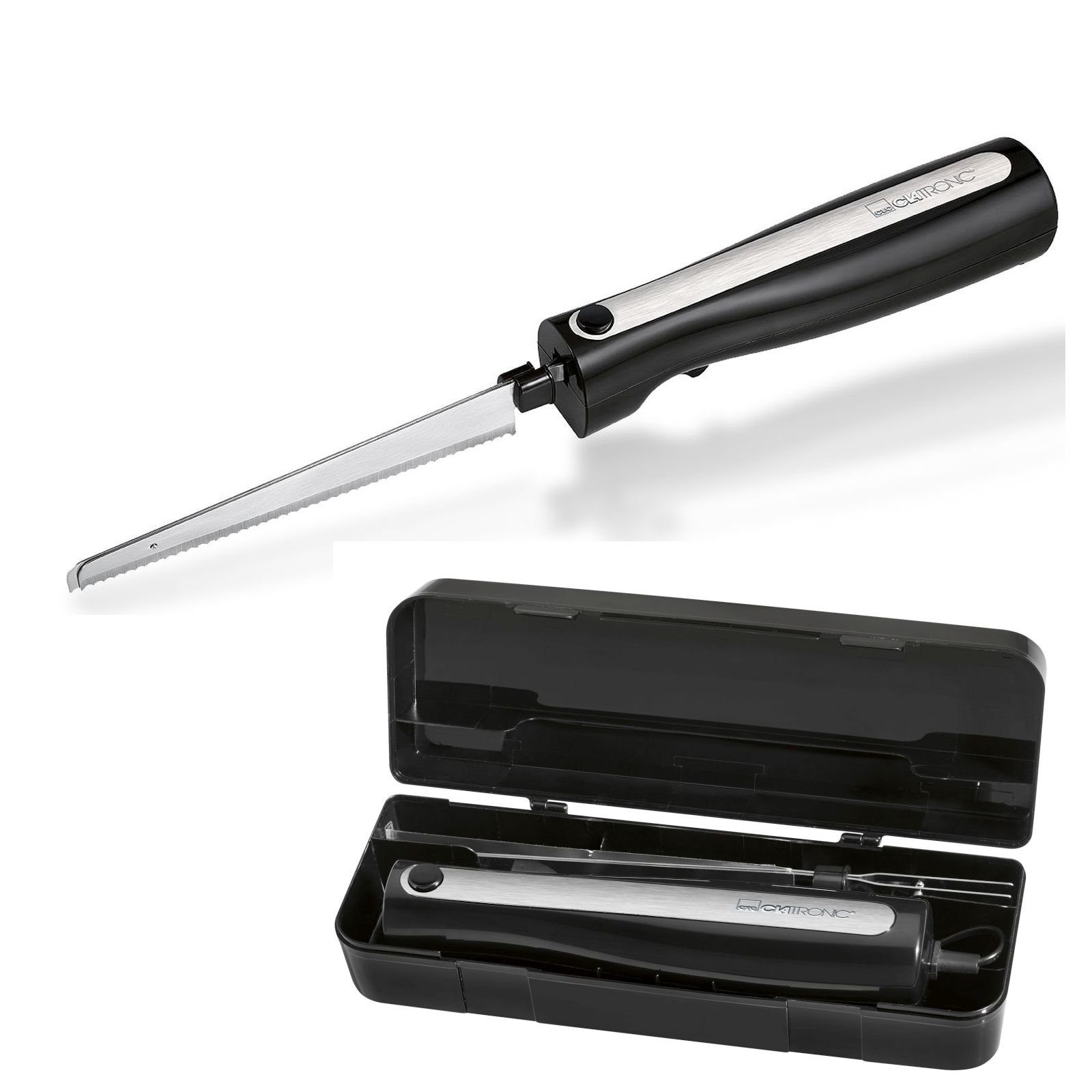 bmf-versand Elektromesser Elektromesser Fleisch Brot Elektrisch Messer Doppelklingen Schwarz, 120 W, Edelstahl rostfrei