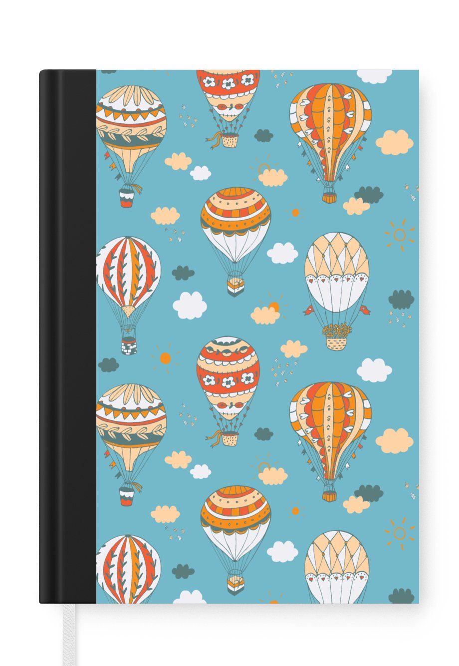 Notizheft, Pastell Journal, MuchoWow Luftballon A5, Kinder Haushaltsbuch Tagebuch, 98 Seiten, - Design, - - Retro Merkzettel, Notizbuch -