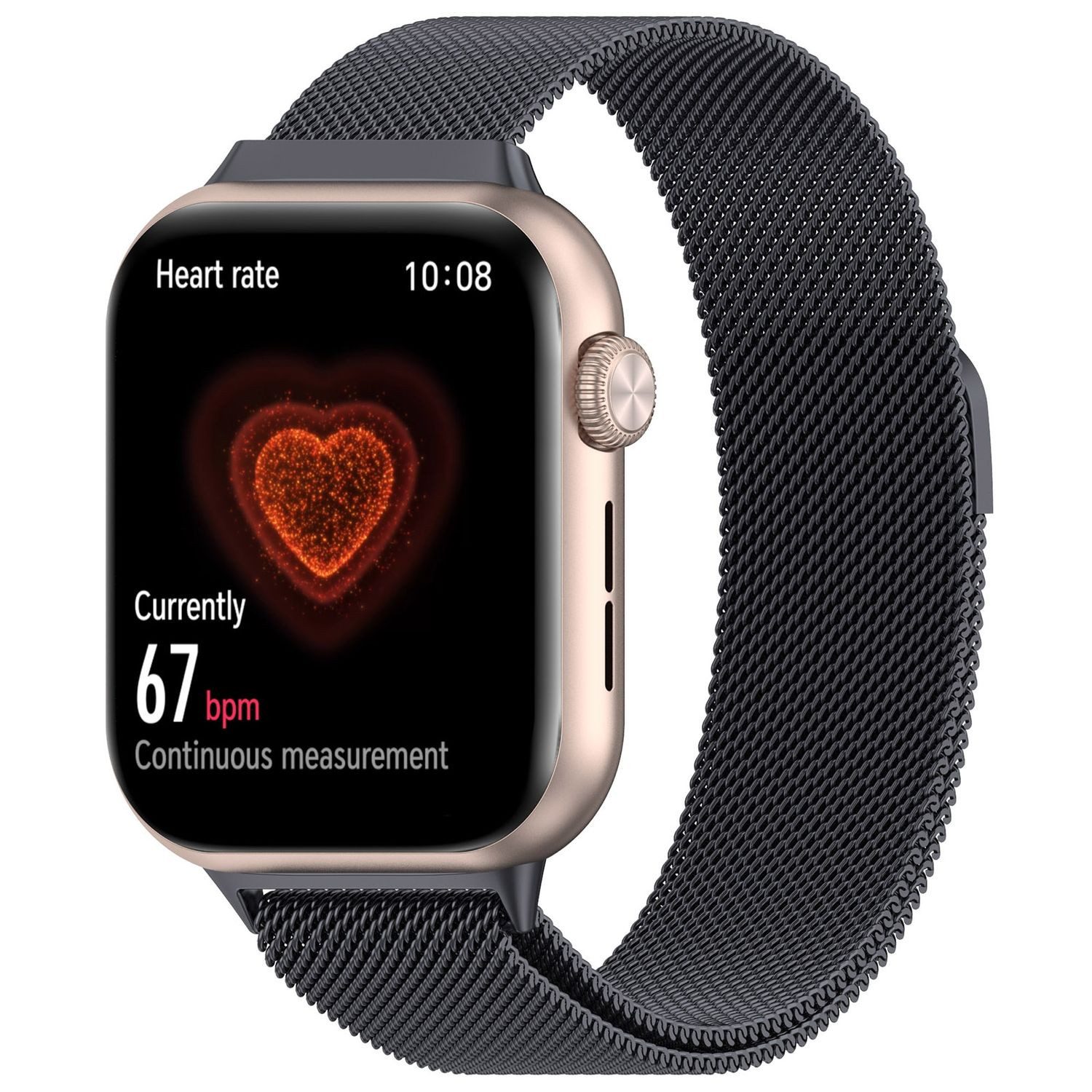 Wigento Smartwatch-Armband Für Honor Watch 5 Metall Milan Mesh Magnetverschluss Armband Grau, Edelstahl, magnetischer Verschluss, atmungsaktiv