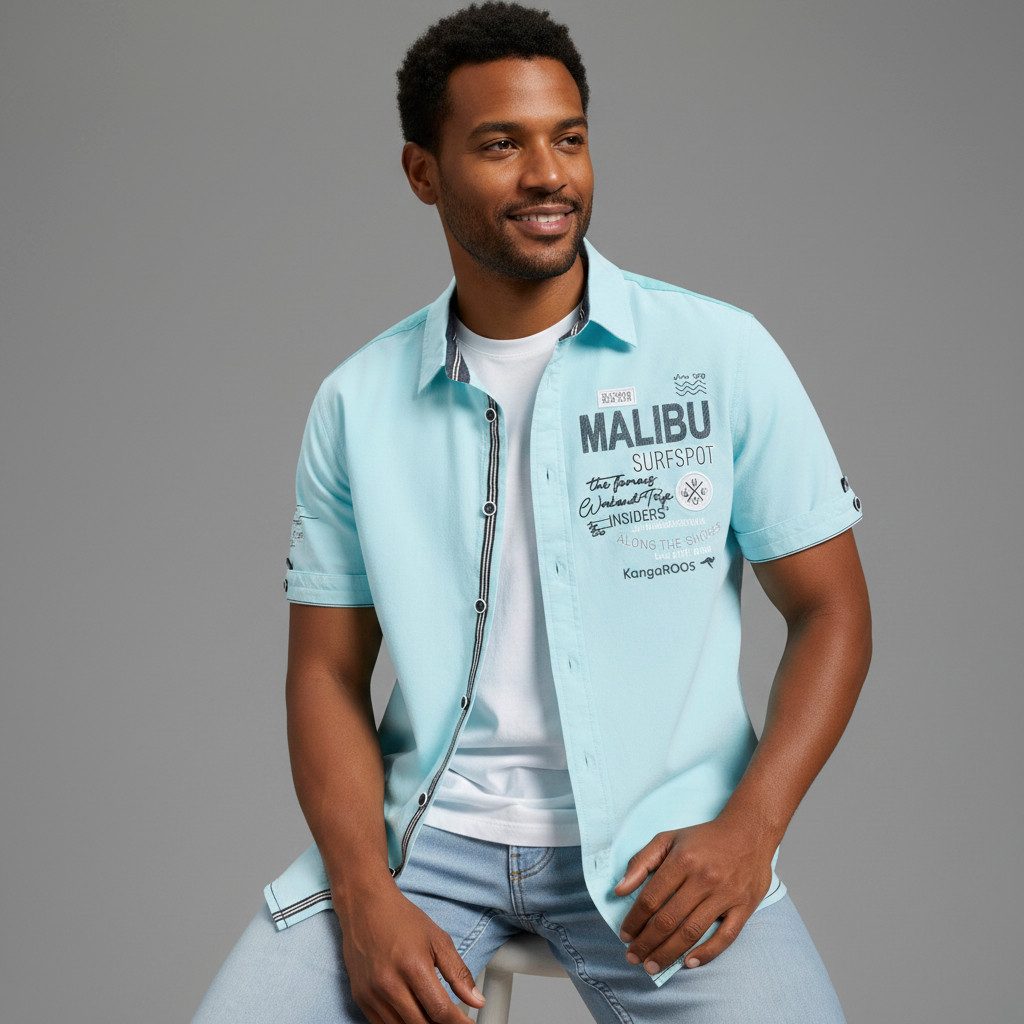 KangaROOS Kurzarmhemd Kurzarm, für Casualmode und Streetwear, aus Baumwolle. € 39,99, (€ 39,99 pro 1 Stk).