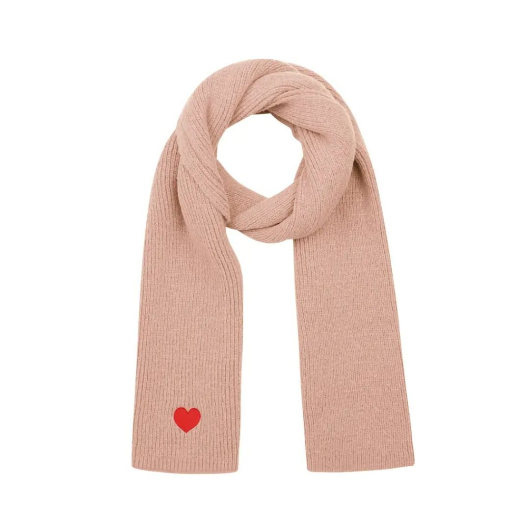 suebidou Modeschal Unifarbener Winterschal Damen mit Herzapplikation Oversized, (1 Schal), Feinstrick unifarben mit Herzstickerei