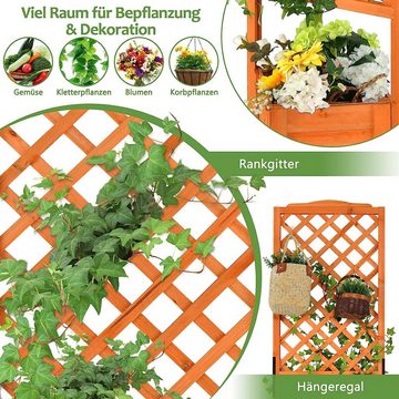 KOMFOTTEU Blumenkasten mit Rankgitter, Hochbeet mit Spalier, Gartenspalier für Kletterpflanzen Blumen