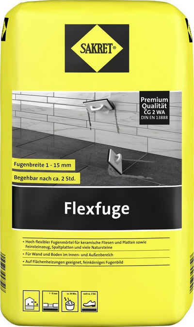 Sakret Fugenmörtel Sakret Flexfuge 1 - 15 mm dunkelgrau 15 kg
