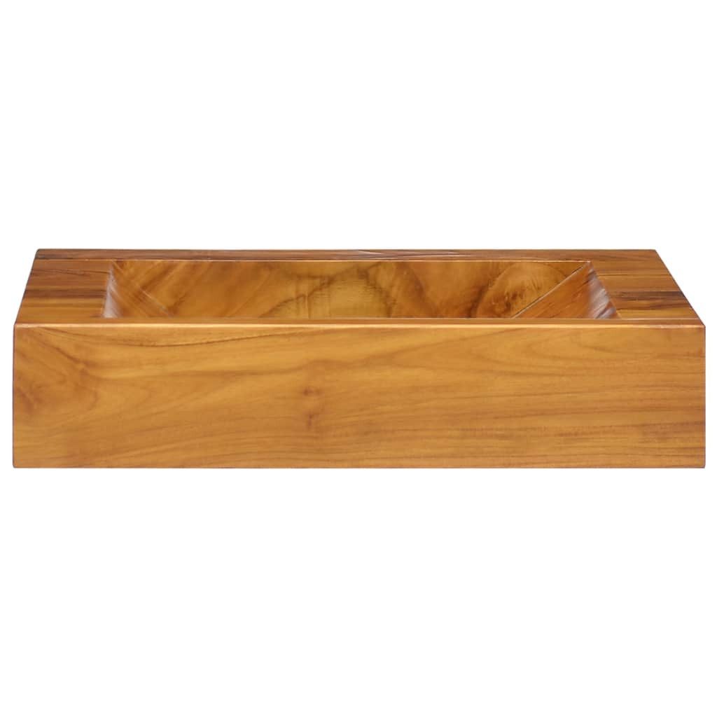vidaXL Waschbecken Waschbecken Badezimmer Aufsatzwaschbecken Massivholz Teak 50x35x10 cm
